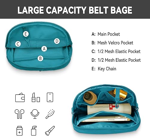 Miniatura 4 de Mum's Memory Minicangurera impermeable para mujer, de nailon casual, para viajes, correr, senderismo y ciclismo, Azulclaro, Moda, Deportes,