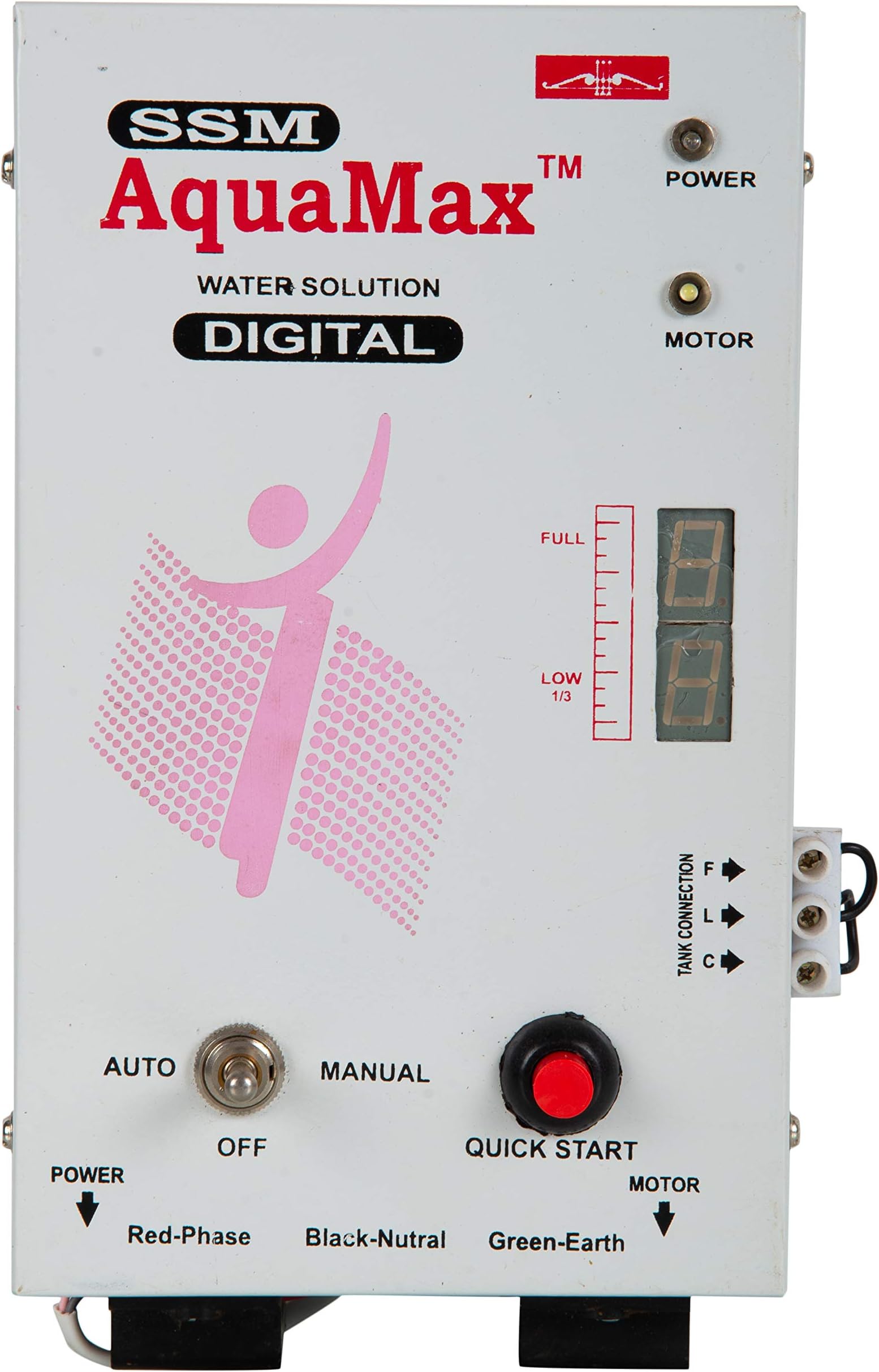 Plastic Automatic Water Level Controller 2-Levels Sub Pump/SUB-2 L (White, Standard Size)