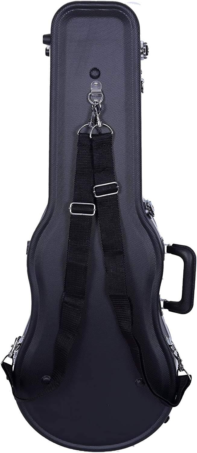 Crossrock ABS 16”–16.5” Viola Case | Backpack Style, Black – Molded Hard Shell, Plush Interior, Dual Bow Holders (CRA860VL165BK)
