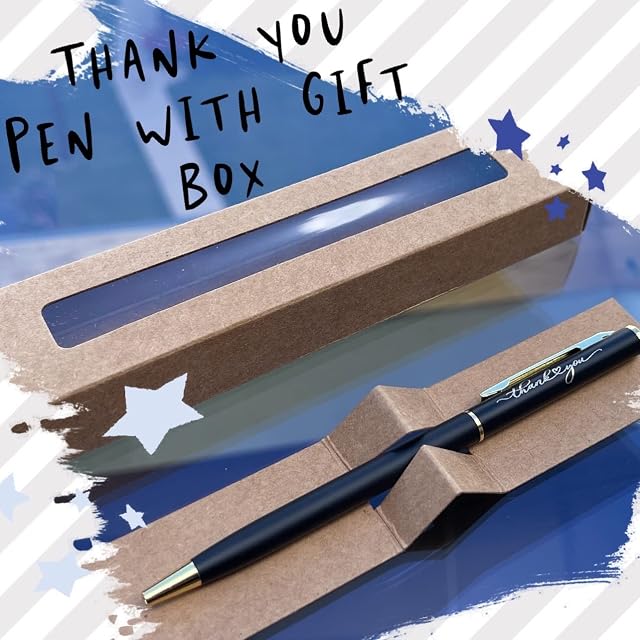 SpoonFromTheMoon Custom Gift Thank You Pen + Gift Box, Laser Engraved Pen, Teacher Gift, Boss Pen, Thank You Gift, Engraved Ballpoint Pen, Teacher black pen
