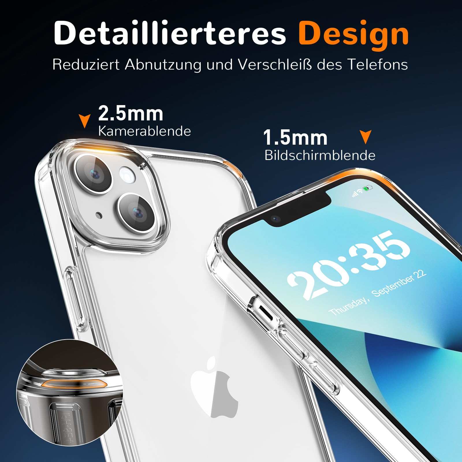 Clear Case for iPhone 13, Ultra Thin, Shockproof TPU Cover, Anti-Yellowing, Crystal Clear, Phone Case for Apple iPhone 13 - Clear — view 5