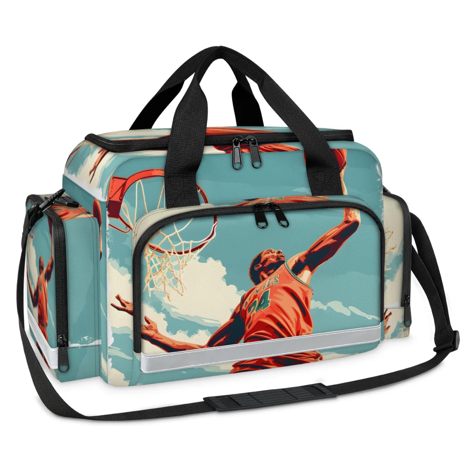 GzLeyigou First Aid Bags Empty, Mystical Basketball Emergency Bag First Aid Kit Multiple Compartment Kit Carrier On Call Trauma Bag For Paramedics Emergency Medical Supplies Kit