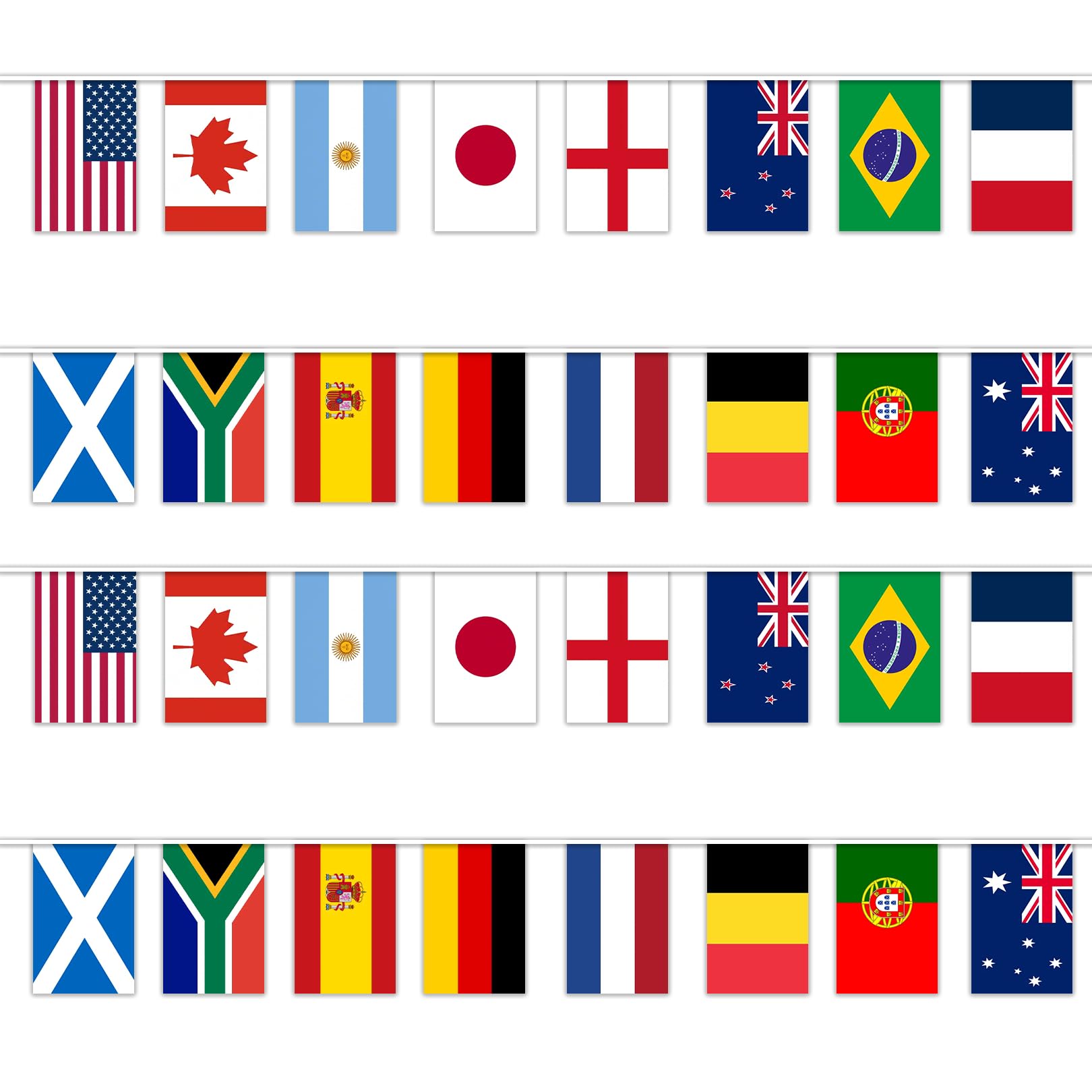 SOPSTUO 2 Pack World Cup Football 2026 Flags Bunting, 36ft International Flags Bunting Banner Decoration for World Cup Party, Olympic, School, Sports Game Events, Grand Opening (21x14cm)
