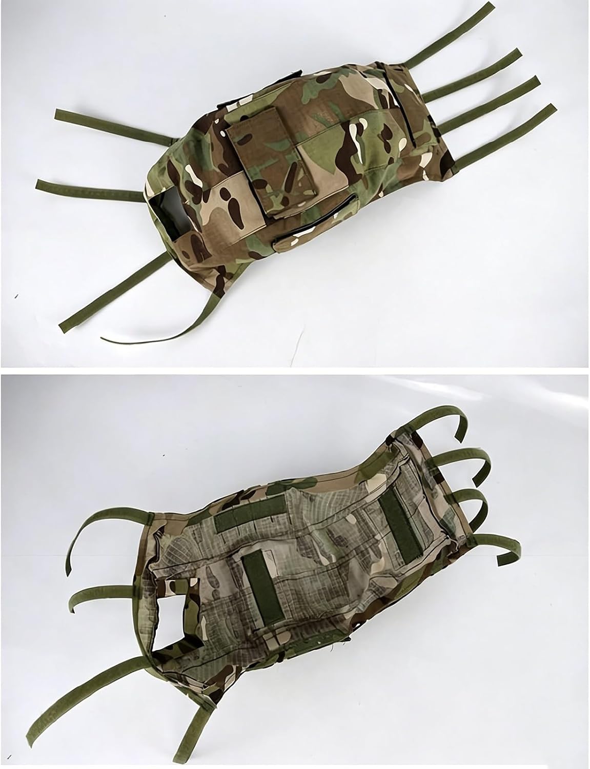 Tactical Russian EMR Camo Helmet Cover Cloth – Fits Russian Rectangular Hole Double Track Helmet for Hunting Airsoft Cosplay Game