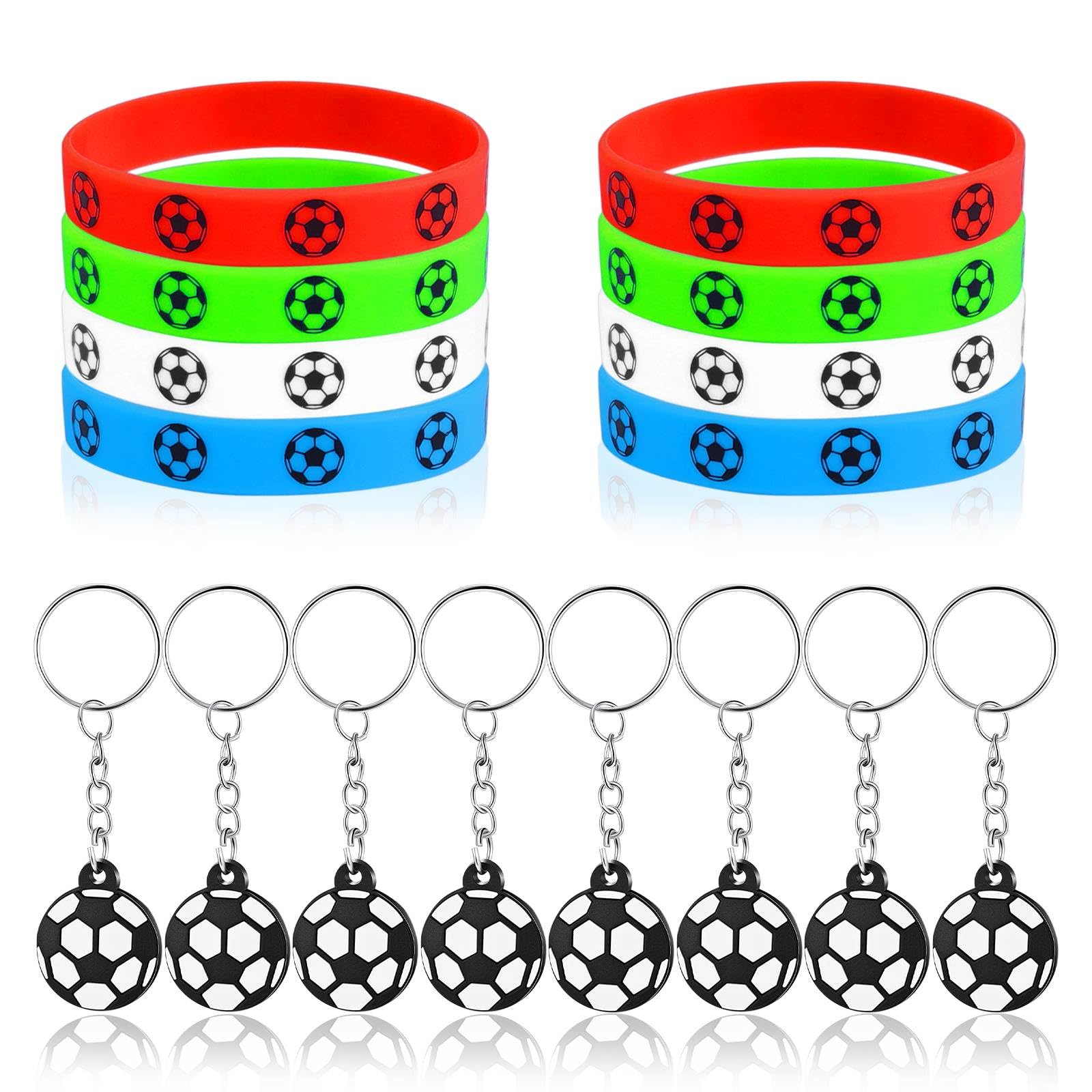 Fußball Silikon Armbänder 5 Stück - Kinder Armband Set Für Fußballpartys