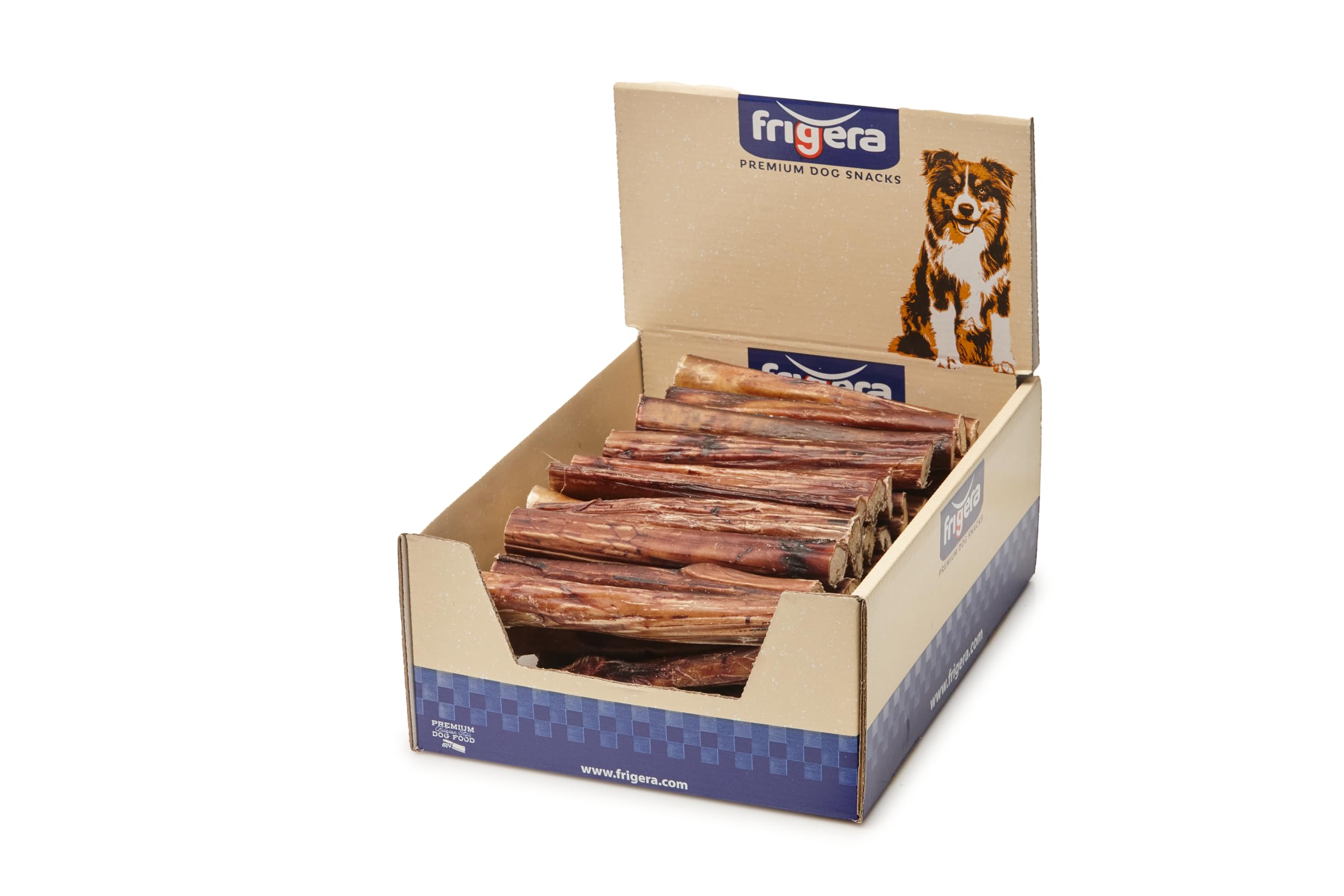 Frigera Nerf de Boeuf 15cm 50pcs Premium 1400g – sans Gluten et sans céréales, Plaisir de mâcher Durable, Soins dentaires, friandise Naturelle pour Chiens