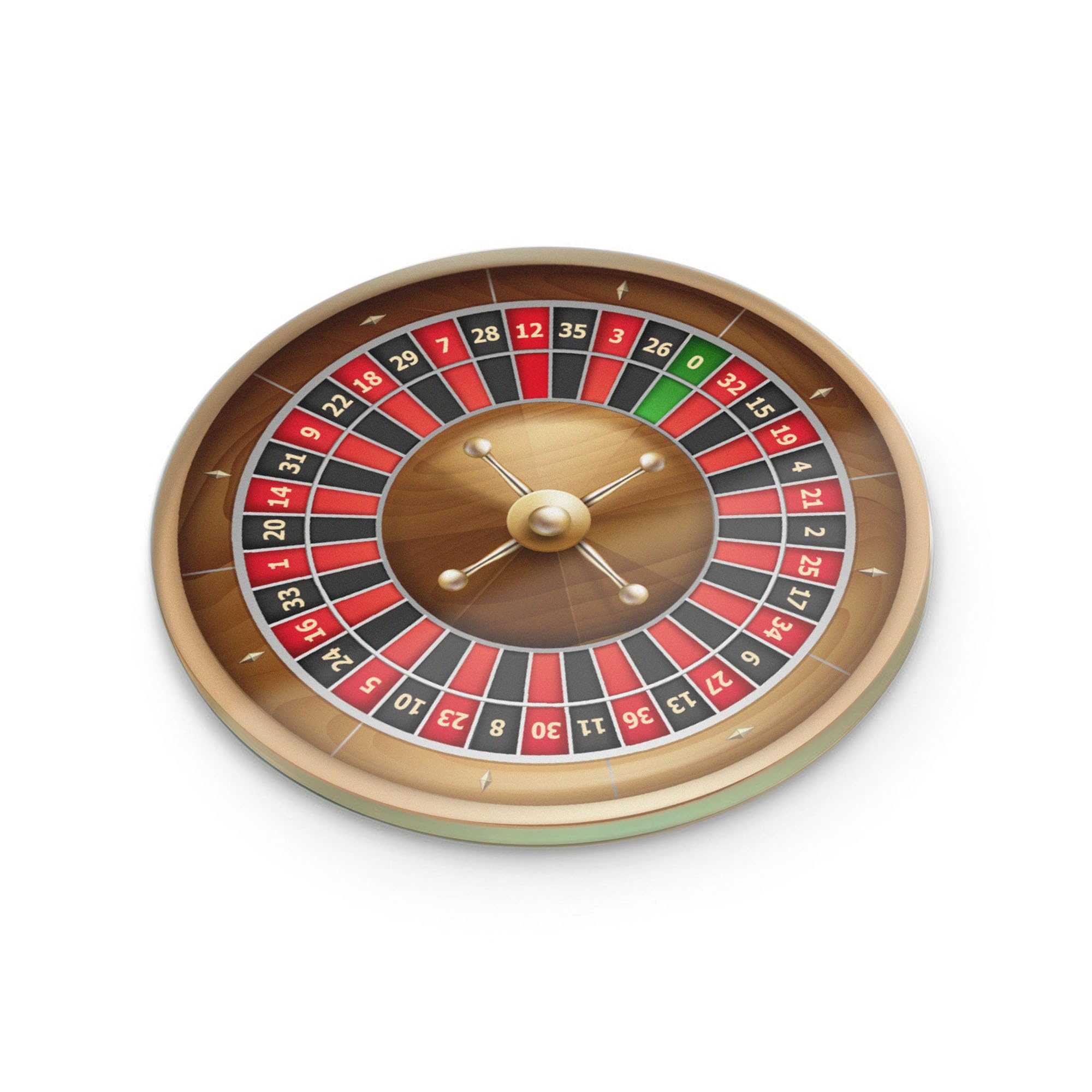 Roulette Glass Coaster – Casino Poker Wheel Drink Coaster – Tempered Glass Home Bar Accessory (Plain Packaging)