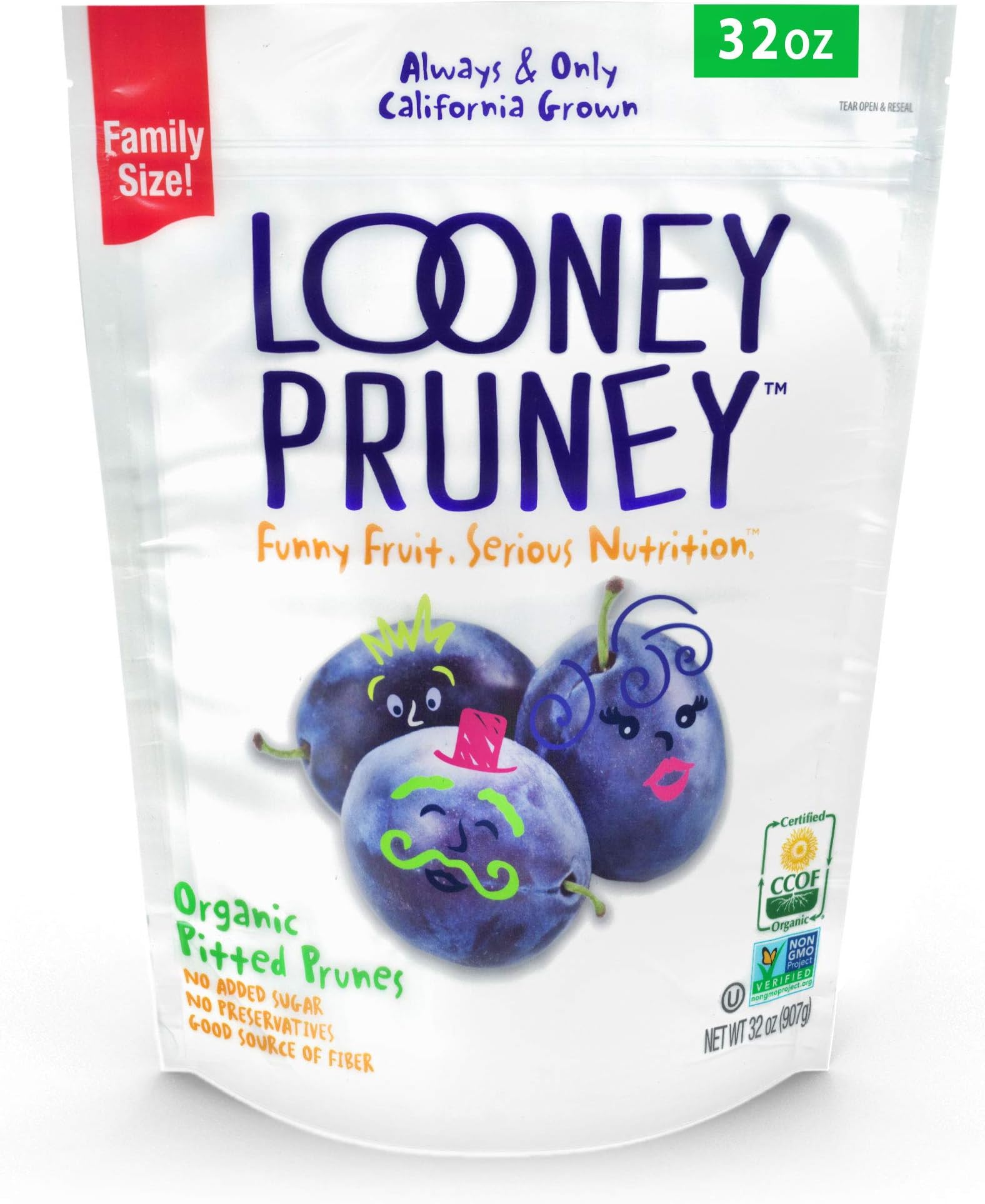 Organic Pitted Dried Prunes for the Entire Family | Always California-Grown | Kosher | No Added Sugar & No Preservatives (32 oz)