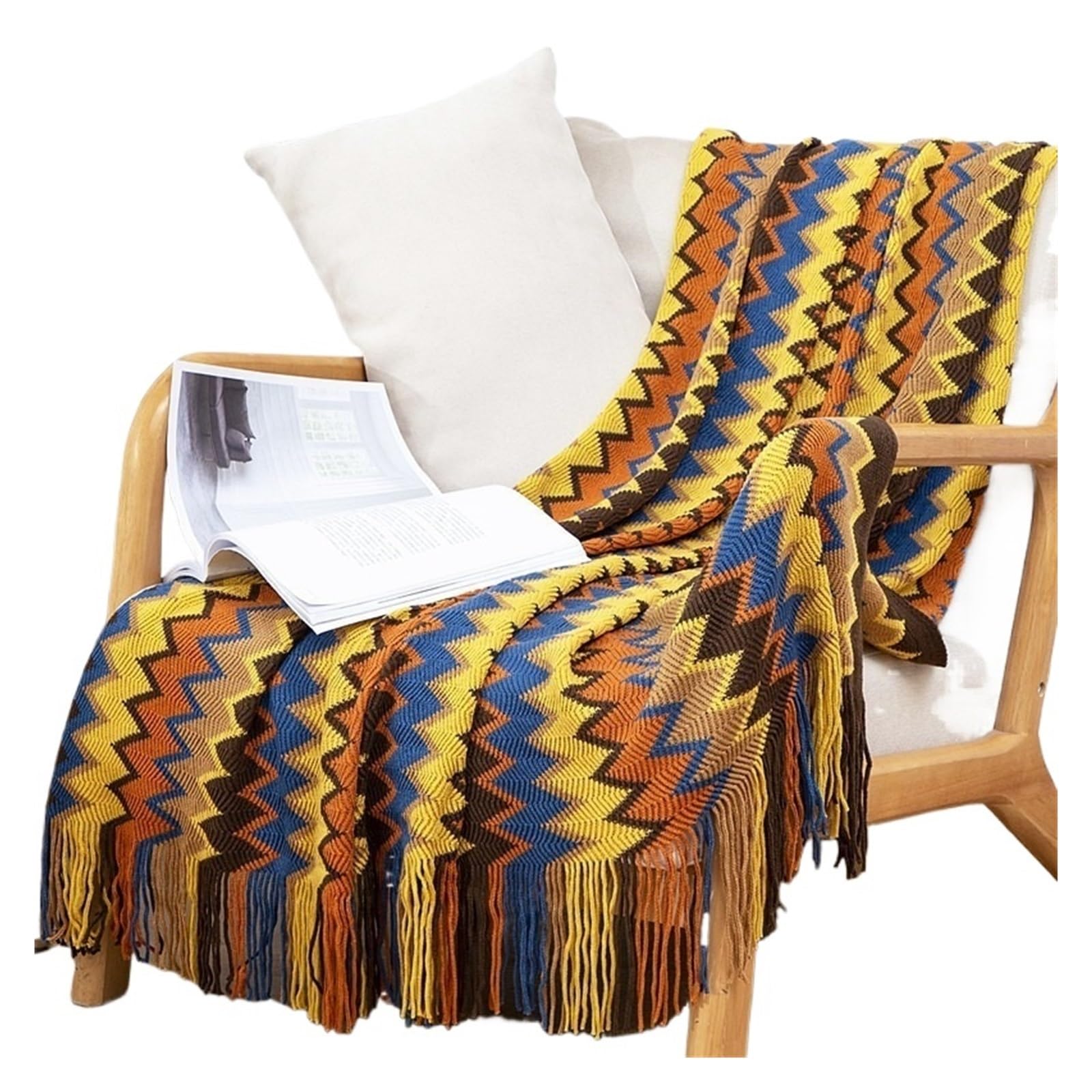 WJIAYAO beach blanket Bohemian Summer Knit Throw - Lightweight Aircon Blanket for Office Nap, Sofa & Bedspread Decor | Cover & Bed Ru