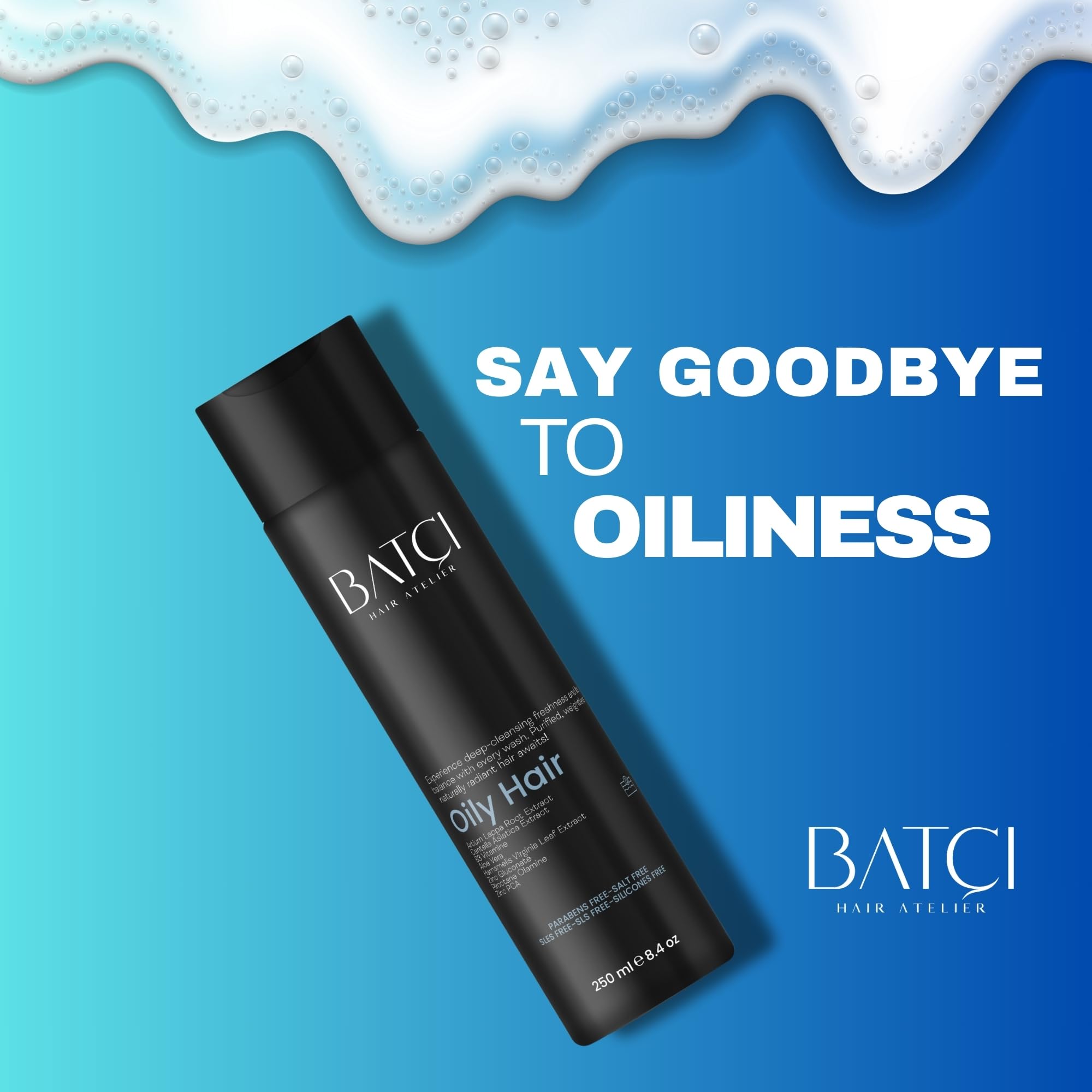 BATCI Hair Atelier Oil-Control Sulfate-Free Shampoo for Oily Hair 8.4 oz 250 ml - Image 4