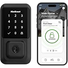 Kwikset Halo Wi-Fi Smart Lock, Keyless Entry Front Door Touchscreen Deadbolt, Matte Black Finish, Grade AAA Certified, UL Listed, Easy Install No Hub, App Control