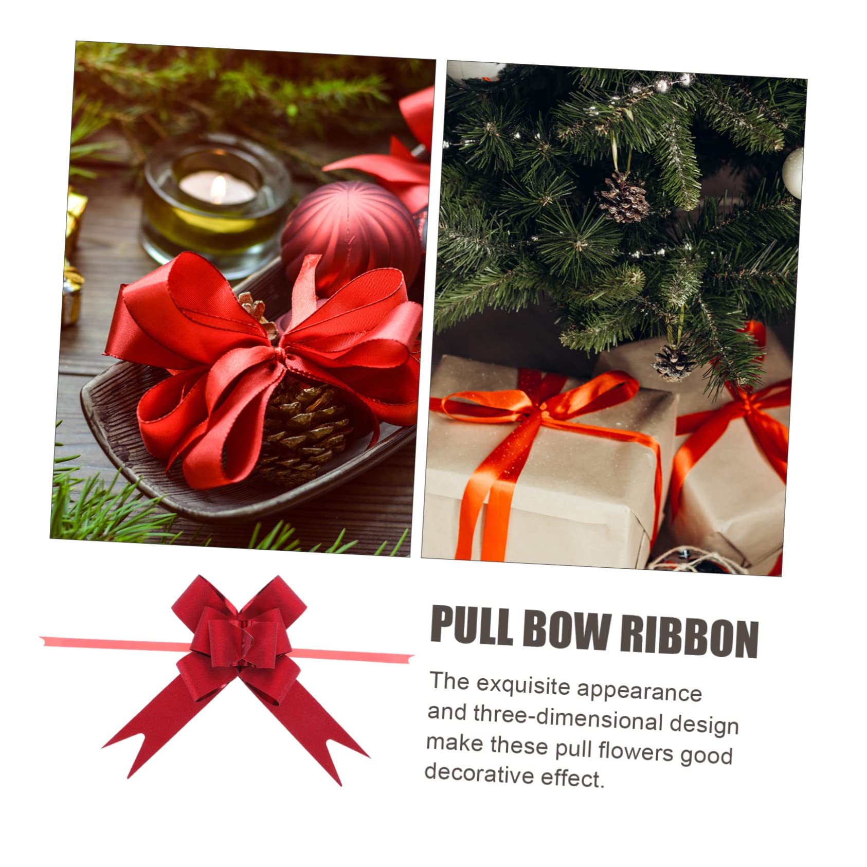 200 Stk. Geschenkschleifen Ziehschleifen Geschenkband Glitzer für Geschenkverpackung Weihnachtsdekoration Hochzeit Party Festliche Präsentbox Ornamente