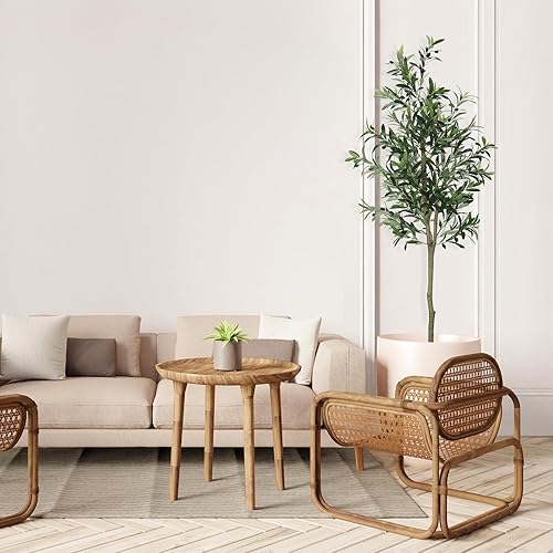 Miniatura 5 de Árbol de eucalipto artificial, decoración moderna de planta falsa grande de 6 pies de alto, árbol de eucalipto sintético para sala de estar,