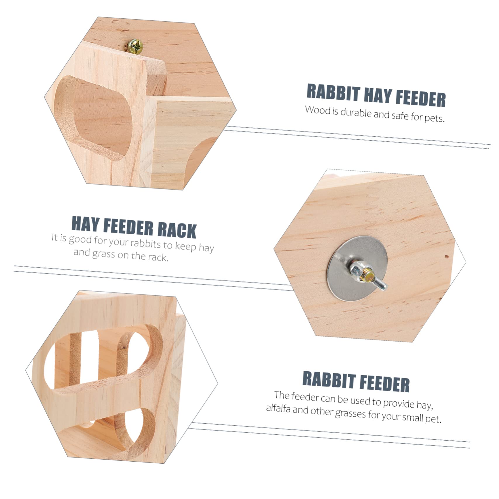 Holz Fütterungsautomat für Kaninchen und Chinchillas im Käfig