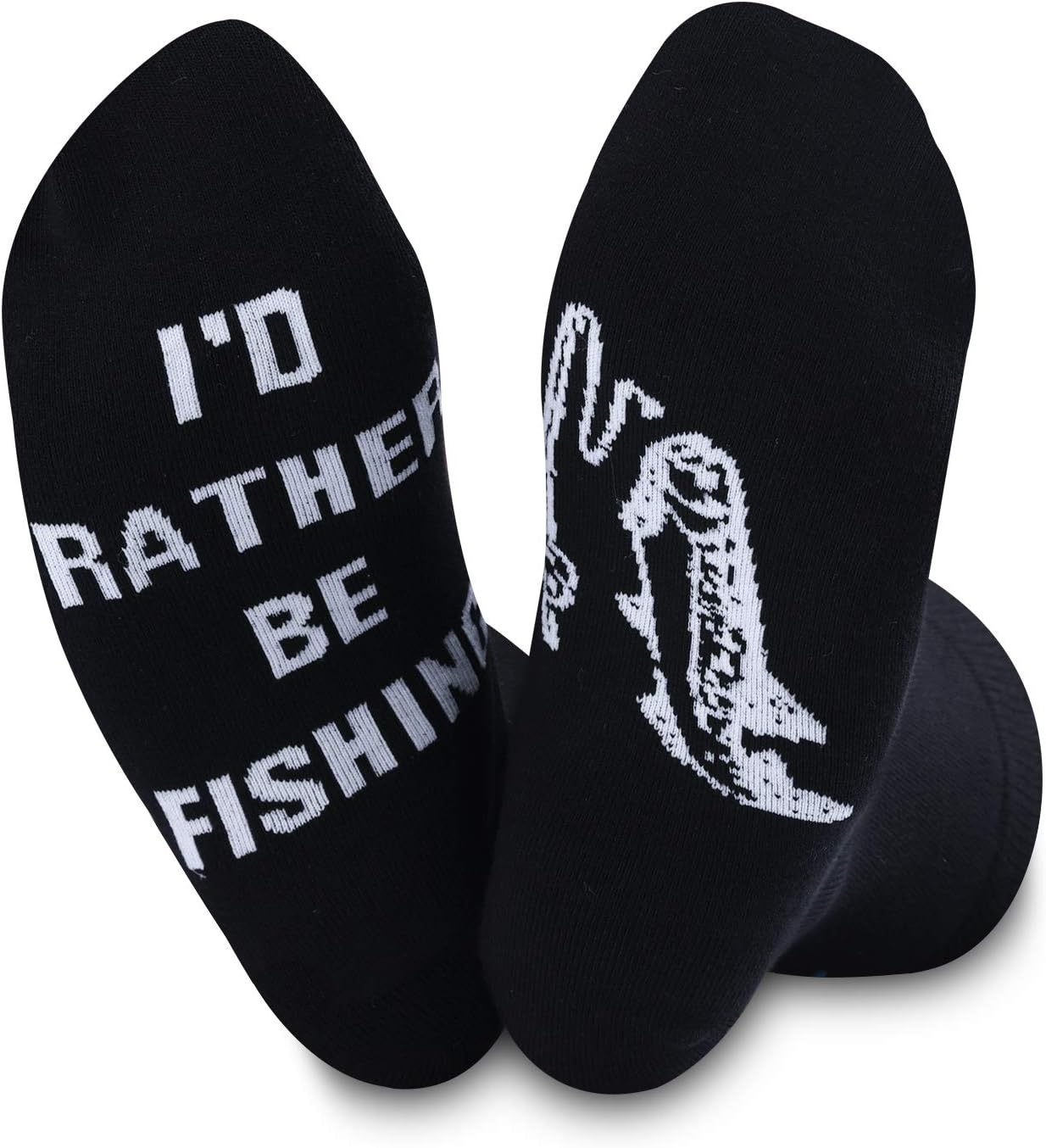 TSOTMOTSOTMO 2 Pairs I’d Rather Be Fishing Socks Fishing Socks Gift For Fisherman,Fathers Day Gift
