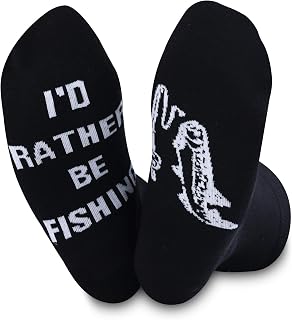 TSOTMO Daddy Socks Gift I’d Rather Be Fishing Socks Fishing Socks Gift For Fisherman,Fathers Day Gift