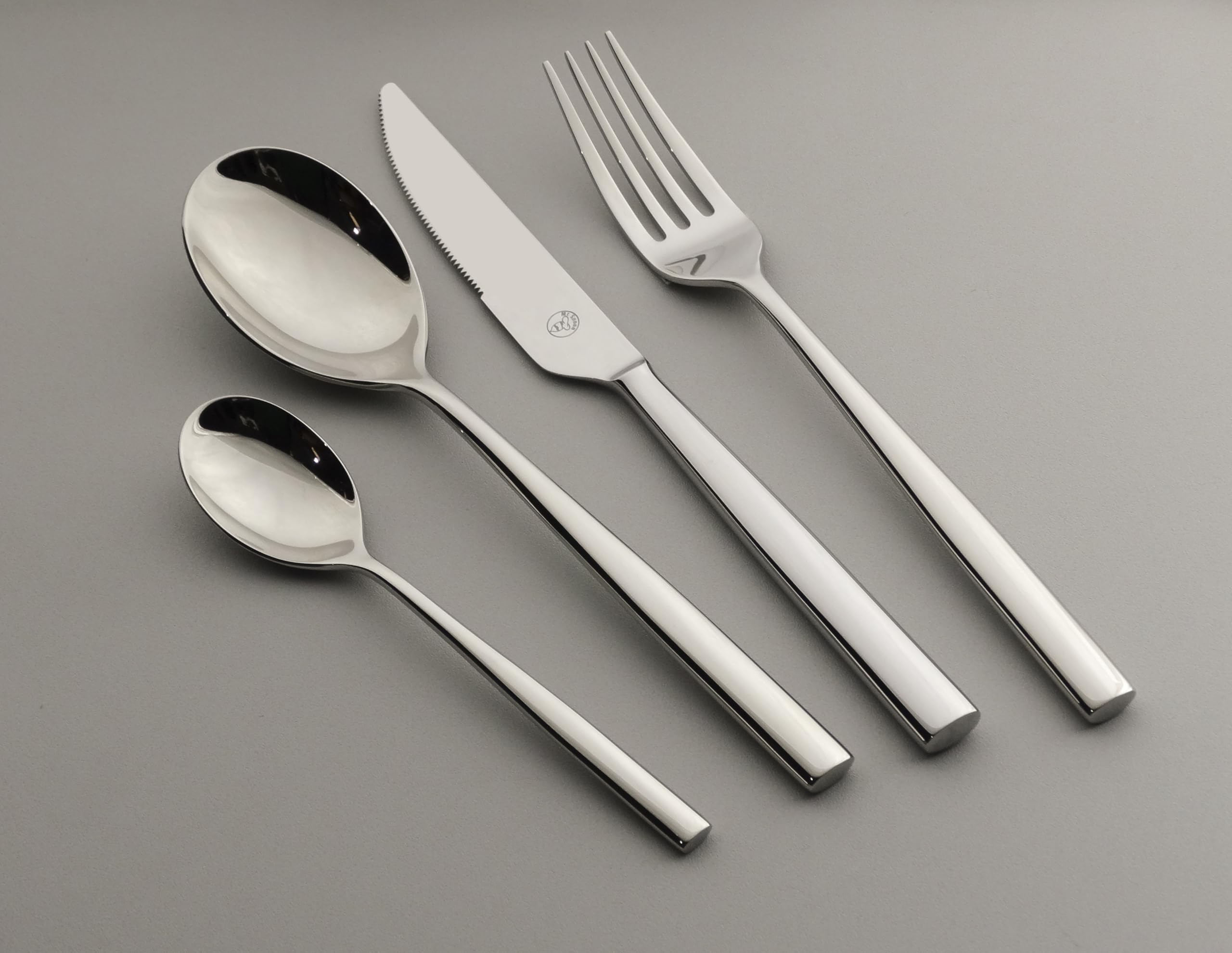 Mr.Spoon Serie Londres Juego de 24 Piezas cubiertos,18/10 Acero Inoxidable,Plateado,Servir para 6 Personas Cuberterías,Ideas Regalo,Incluye Cuchillo/Tenedor/Cuchara.Para Casa, Hotel, Restaurante
