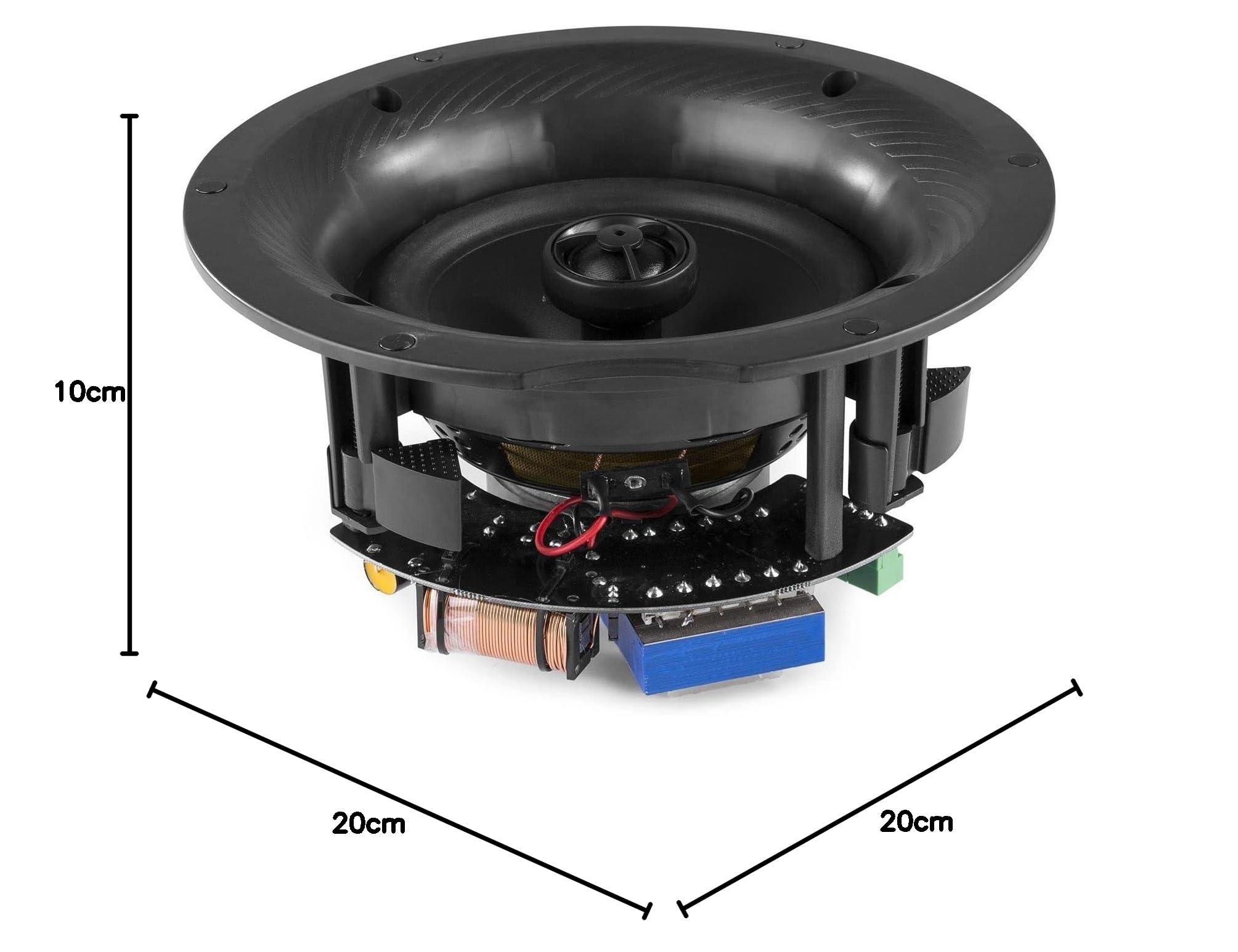 Power Dynamics FCS5 Altavoz empotrable de Techo de bajo Perfil 100 voltios, 8 ohmios y 80 w, empotrable de Techo Plano, Altavoces para Sistema de 100 V, bafle de 5 Pulgadas, Blanco