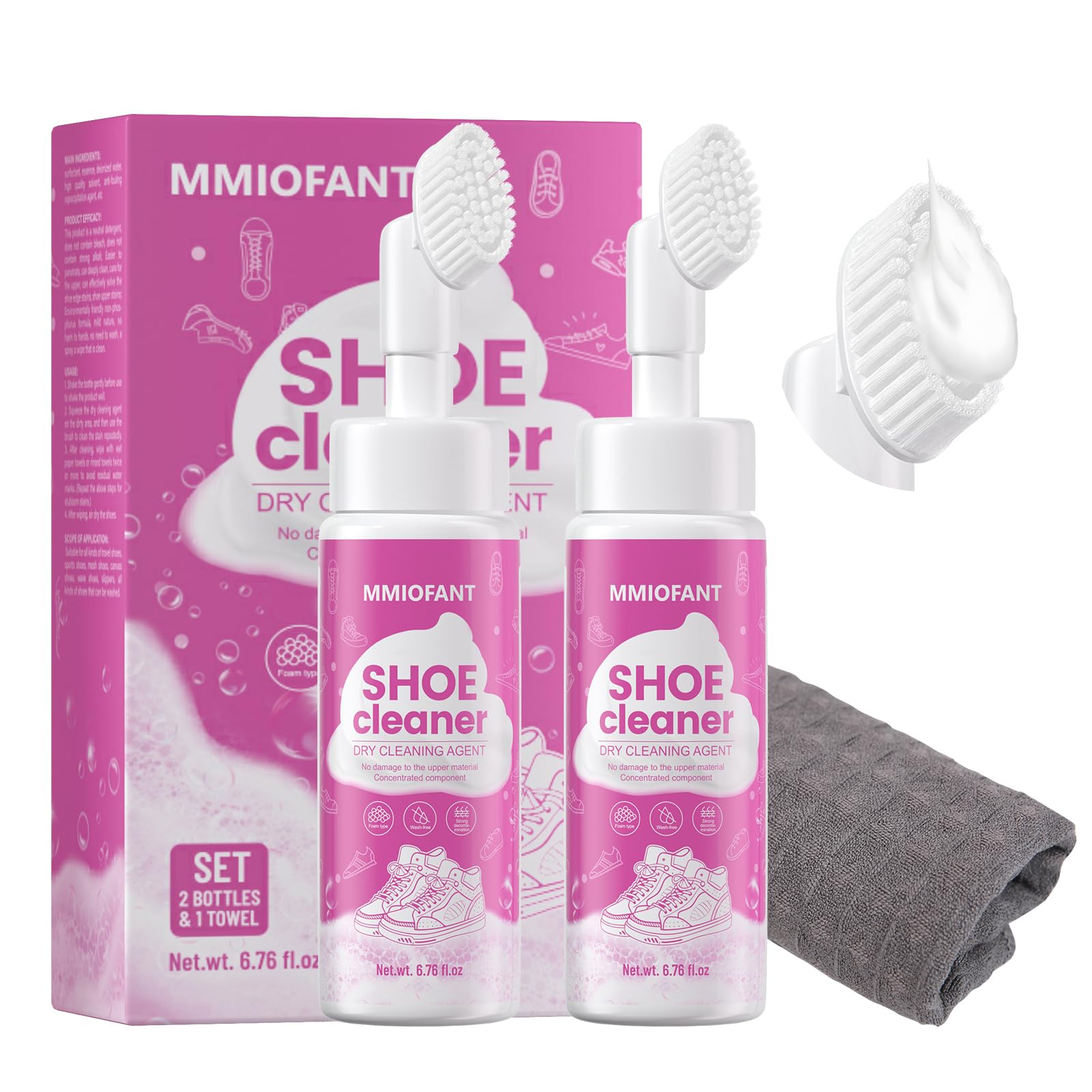 MMIOFANT White Shoe Cleaner Sneakers Kit,Suede Shoe Cleaner Kit With Brush，White Sneaker Cleaner Kit