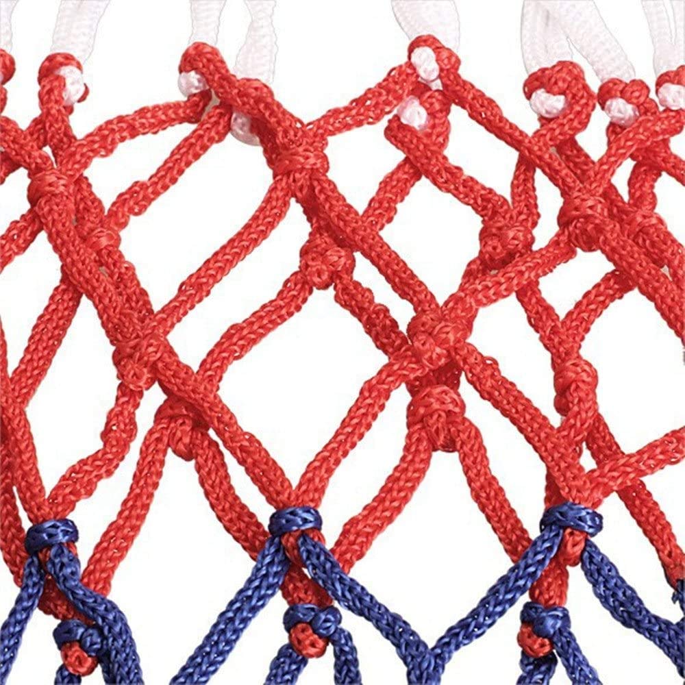 TRIXES Rete per canestro da basket 12 anelli Nylon Rosso/Bianco/Blu