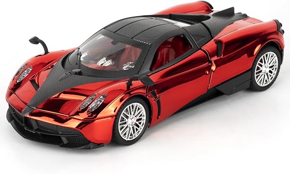 TGRCM-CZ 124 Scale Pagani Huayra China Dragon Model Car with Pull-Back Function and Light & Sound Effects, an Ideal Choice for Collectors and Gift-Giving Red