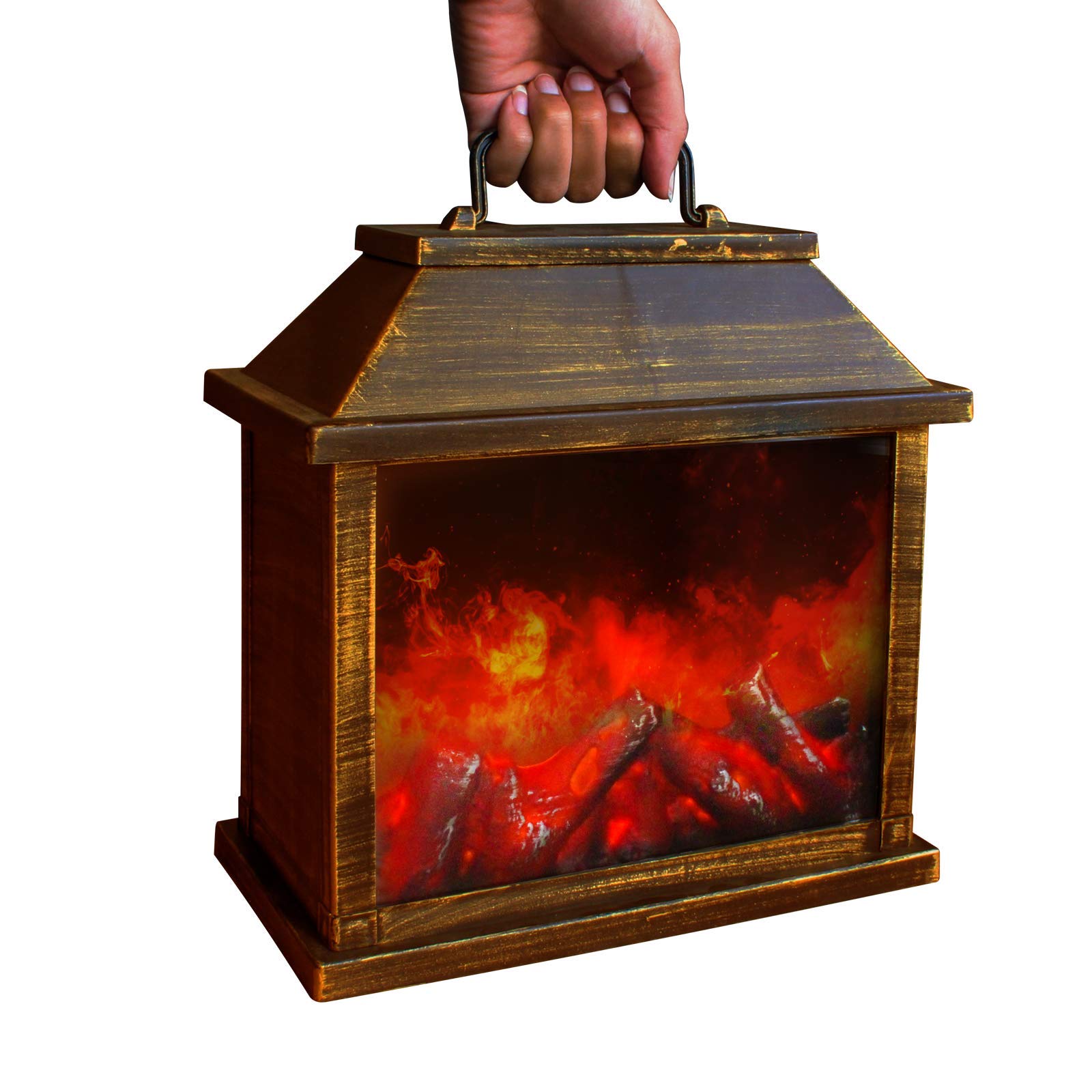 Eaxus® LED Fireplace, Decorative Electric Fireplace with Flame Effect and  Retro Look, 28 x 28 x 15 cm, Brown : Amazon.de: DIY u0026 Tools
