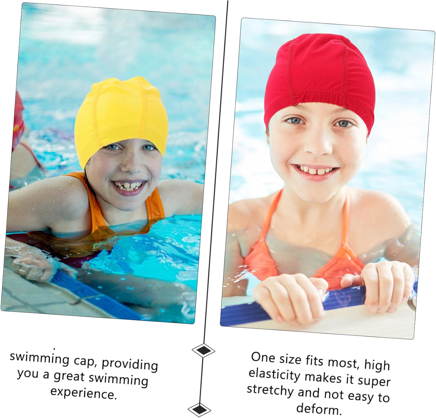 40pcs Unisex Elastic Swim Caps Breathable Swimming Hats for Adults for Thick Hair Random Colors