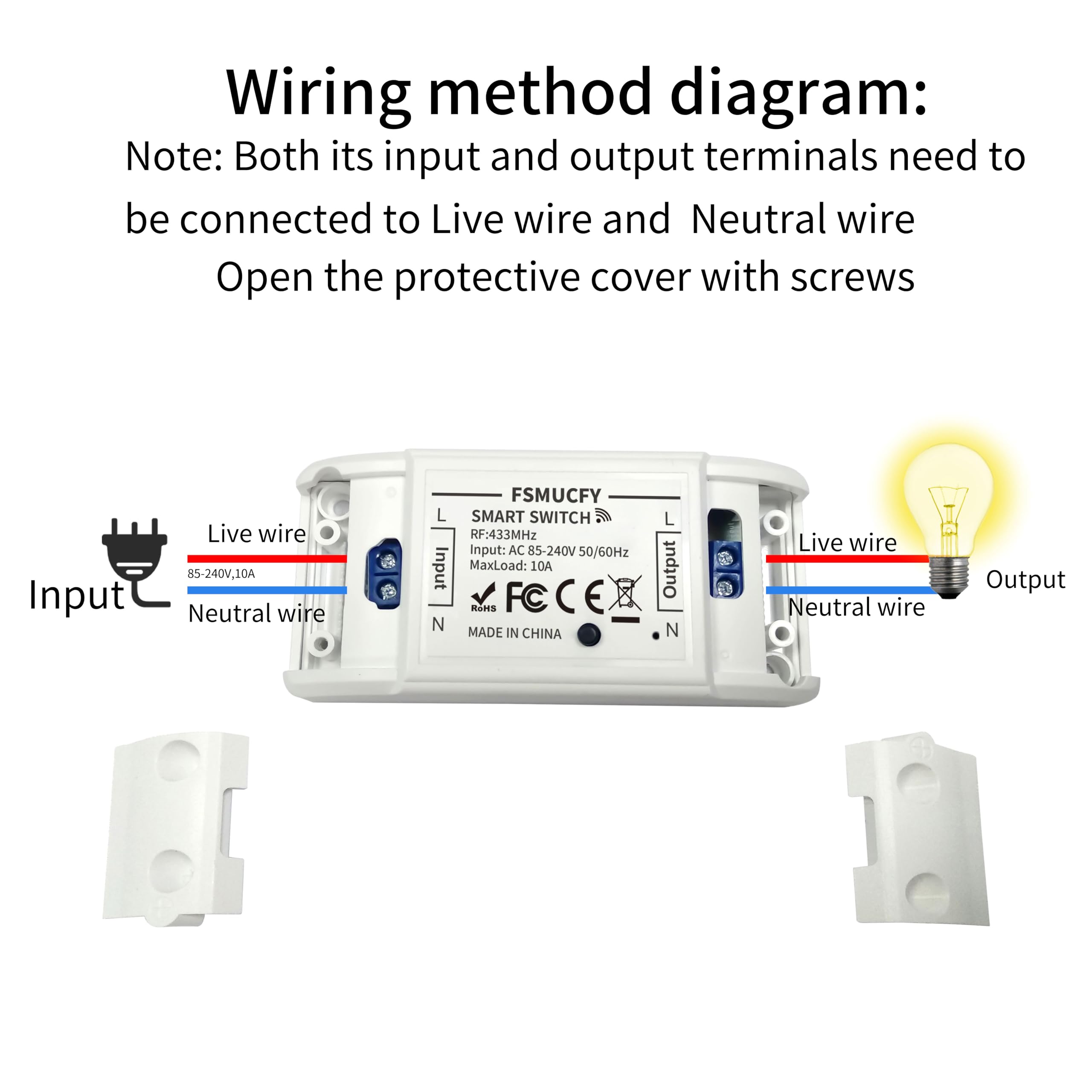 Kit interruptor inalámbrico de 230 V con receptor, interruptor cinético sin pilas ni perforación, mando a distancia autoalimentado y estable para garaje, jardín, luminaria interior (EU 1