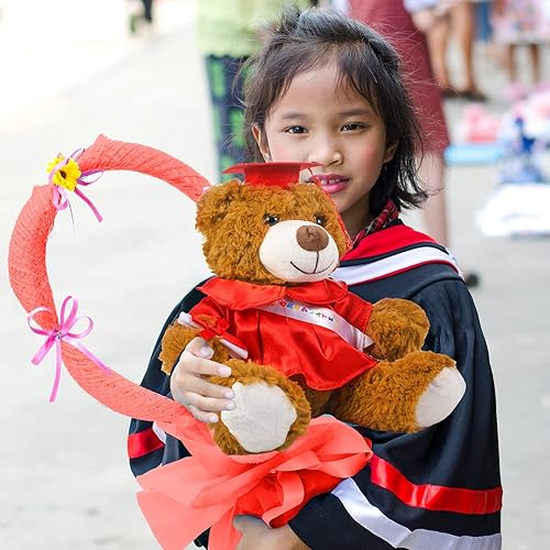Miniatura 4 de 2 piezas de oso de graduación, oso de peluche, regalos de graduación, oso de peluche con tapa de graduación, oso de peluche para preescolar, jardín