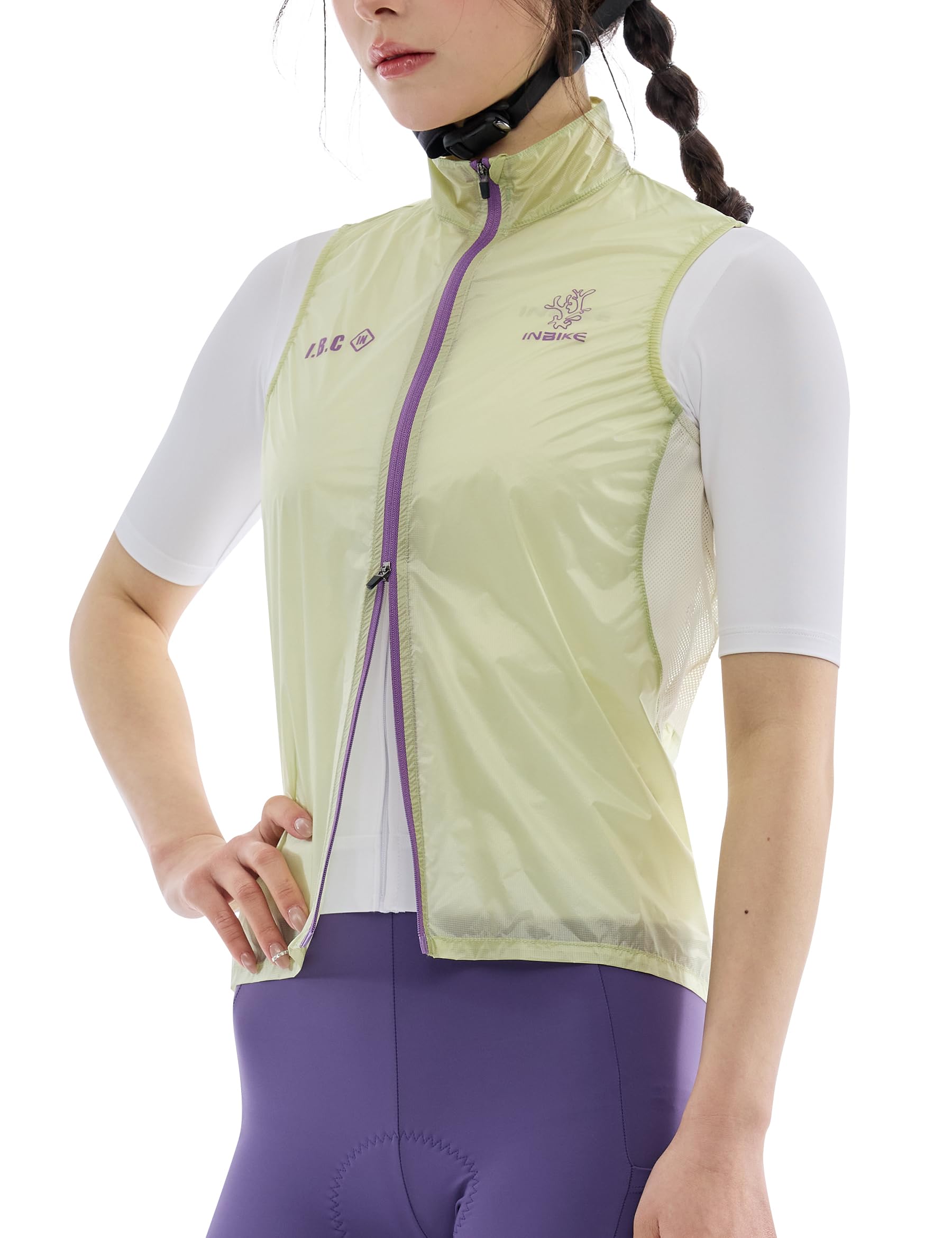 INBIKE Chaleco Ciclismo Ligero Mujer Cortaviento Impermeable Transpirable Suave para MTB Running Senderismo Trekking Golf Cotidiano FY744