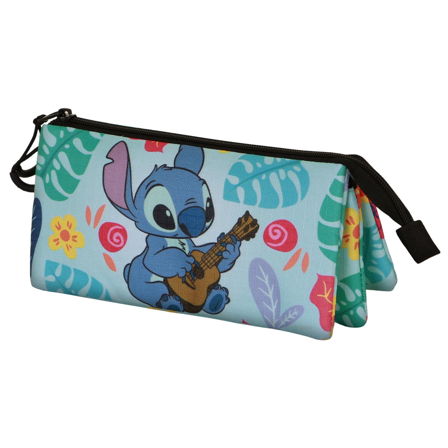Disney Lilo and Stitch Guitar-Triple Pencil Case, Green, 23 x 11 cm