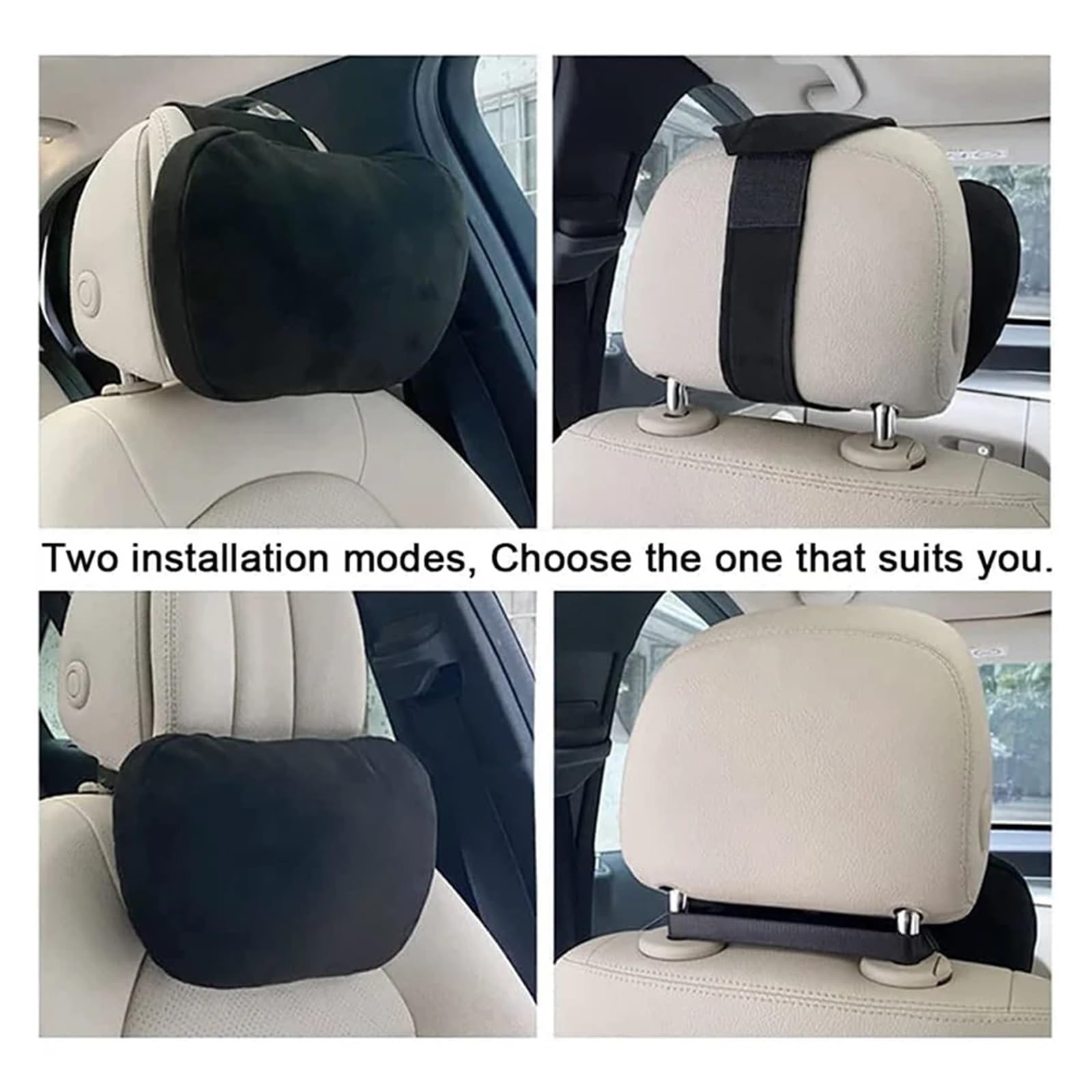 Cale Tete Voiture Appui-tête de Voiture, Support de Cou, siège Doux, Universel, réglable, Oreiller de Cou, Oreiller de Taille(2Pcs Gray)