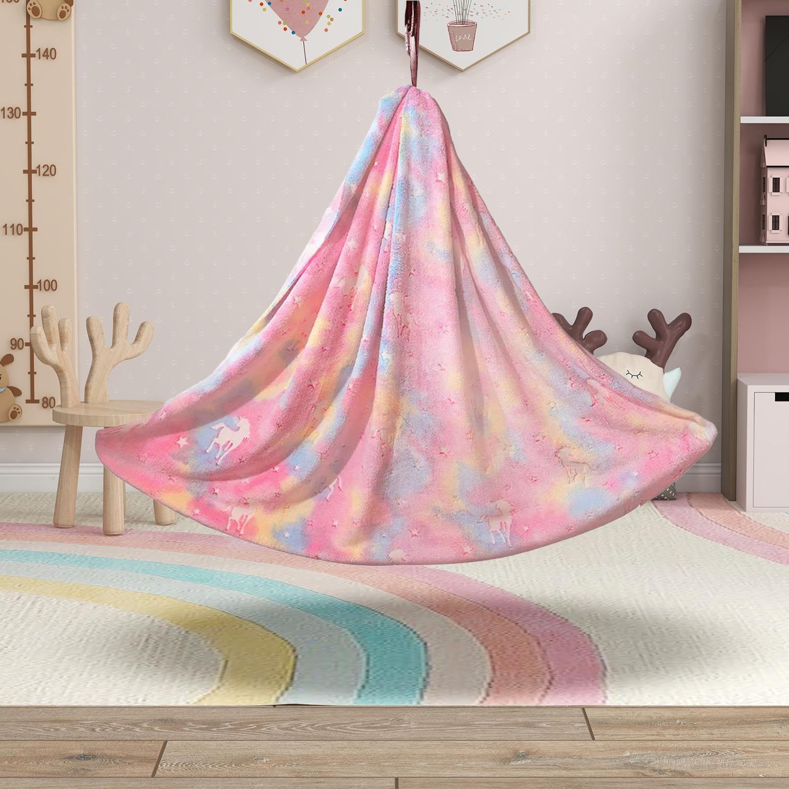 Hamaca para niños Manta de Franela cómoda con Calidez Duradera | asiento de hamaca fosforescente Manta de franela para dormitorio habitación infantil interior hogar