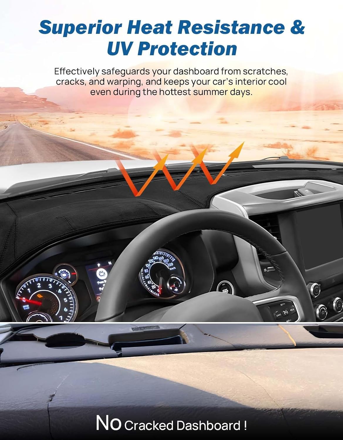 JOYTUTUS Dash Cover Compatible with 2019 2020 2021 2022 2023 2024 2025 2026 Ram 1500 New Model & Ram 2500 3500, Car Interior Dashboard Cover, Dash Mat for Car Trucks