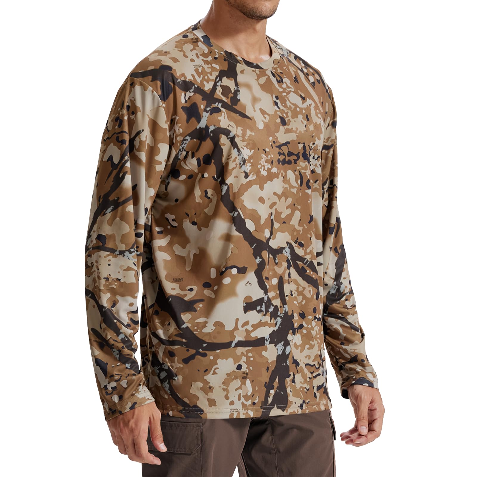 LOOGU Men's Camo Shirt Lightweight Turkey Hunting Shirt Camouflage Shirts for Men Long Sleeve Shirt