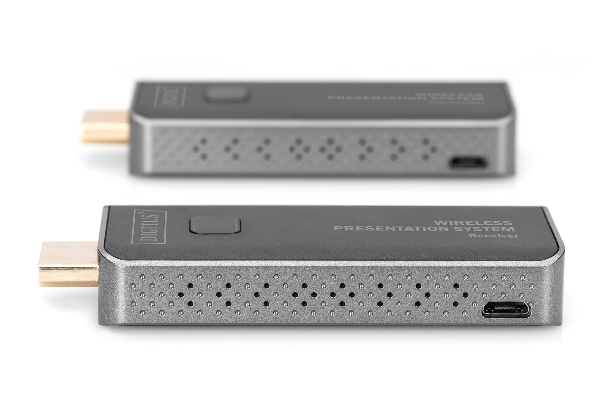 DIGITUS DS-55319 Click & Present Mini - Sistema de presentación inalámbrico - BYOD: portátil, Tableta, Smartphone - No Requiere aplicación/Controlador - True Plug & Play - Plata/Negro
