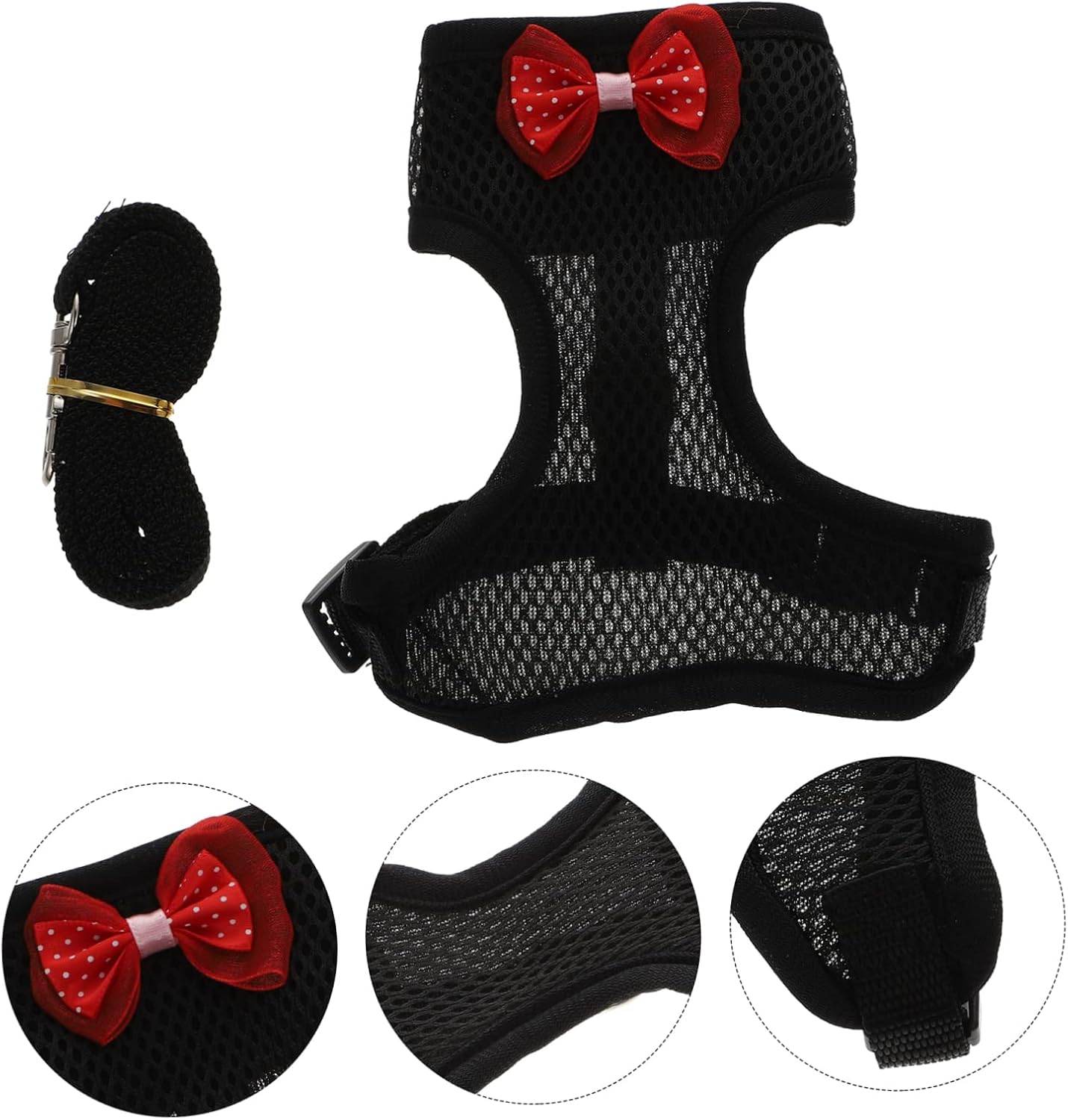 Chicken Harness Pulling Rope, Black Cloth, M, for Outdoor Use | Rooster Leash, Outdoor Walking Traction, Distance Control, Pull-Resist Cloth Build, Chicken Handling