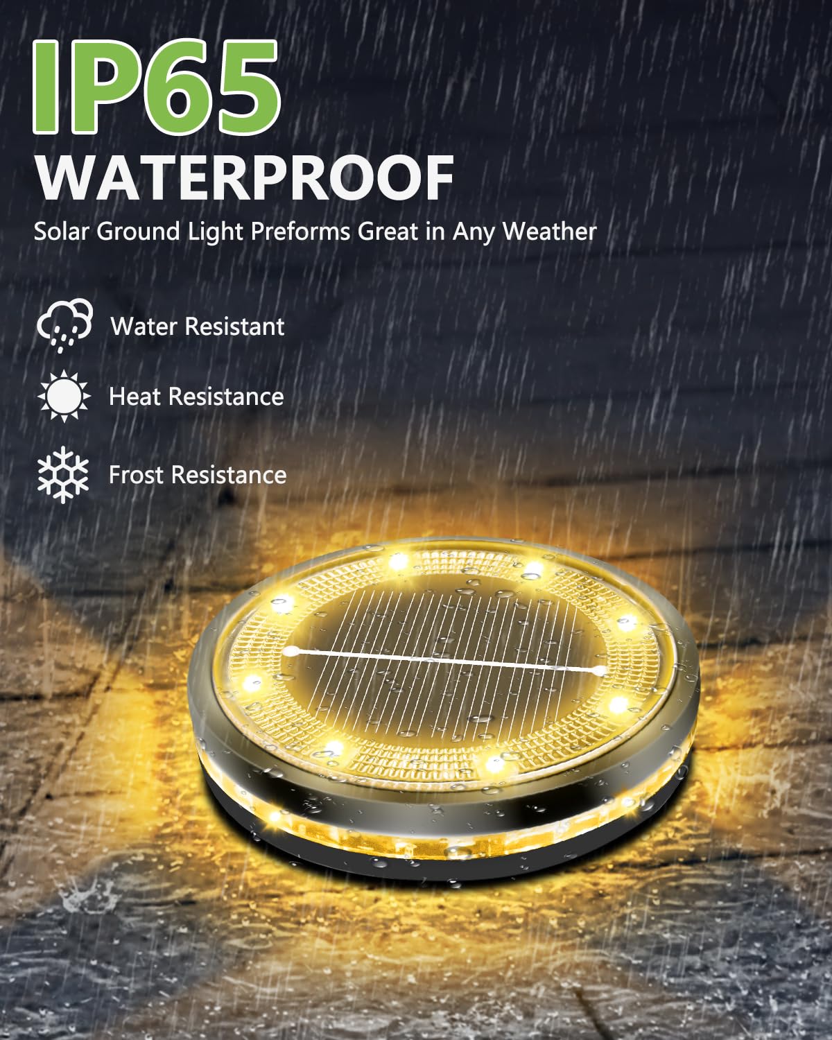Bowfar Zonnelamp voor buiten, 12 LEDs, 800mAh solar grondlampen buiten, warm wit Tuinverlichting op Zonne-energie, waterdicht IP65 Landschapsverlichting voor terras, gazon, pad, tuin, 12 stuks