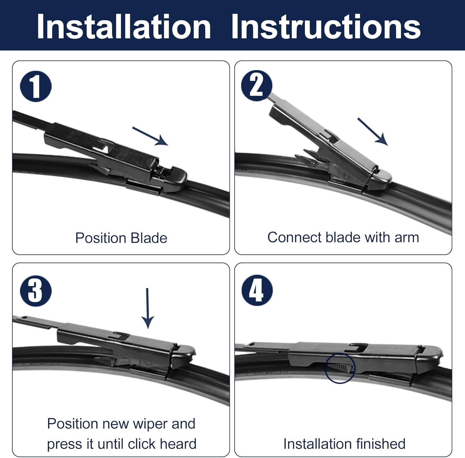 X AUTOHAUX 1 Pair 24"+22" Front Windshield Wiper Blade for Volvo XC90 04-15 Replacement Set with Upgraded Stability All Weather Pinch-Tab, Not J/U Hook