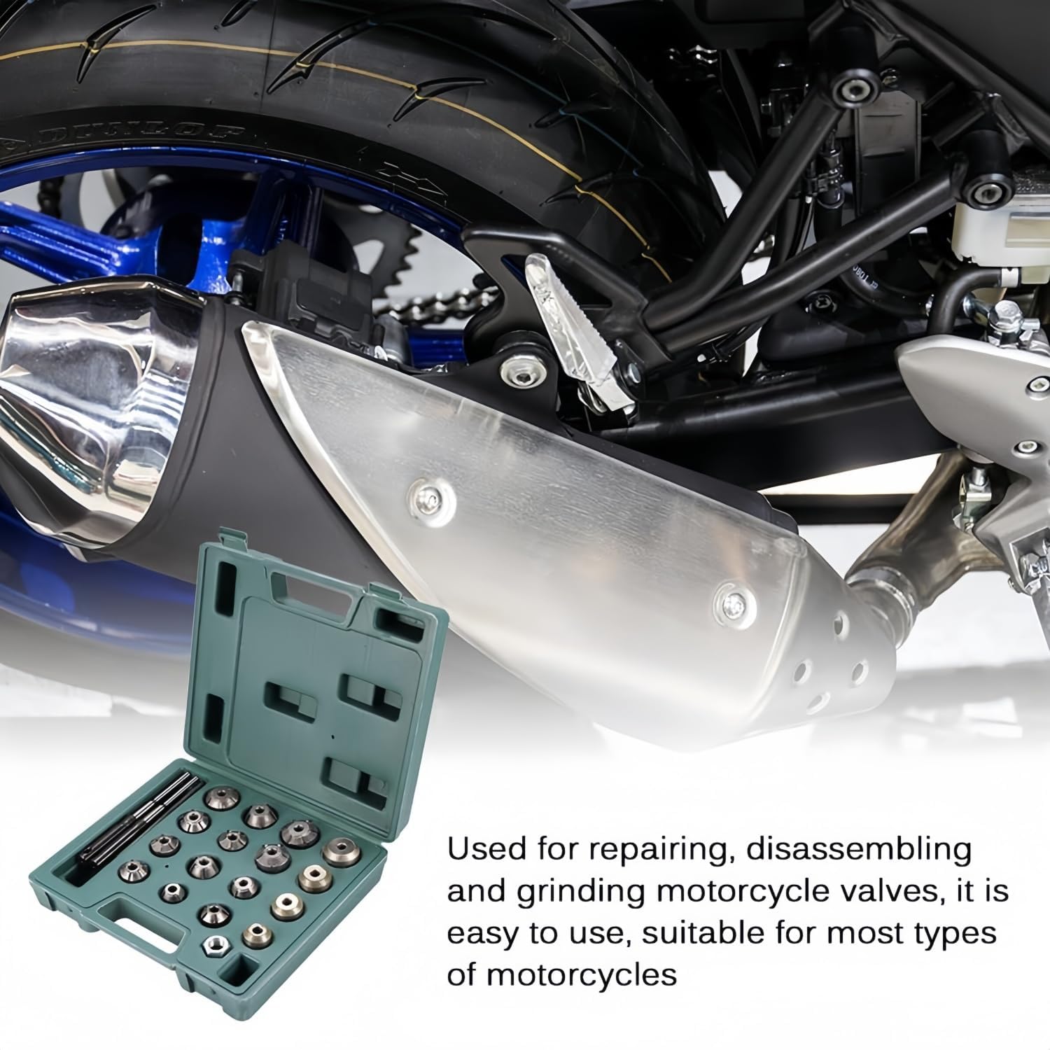 Motorradventil-Schleifer 22-31mm Kompatibel für Motorventilsitz-Neusetzung | Motorrad-Reparaturwerkzeug-Set mit Hartmetall-Reibahle und Diamantschleifscheibe, einfaches Schleifen-Ventilschneider-Set