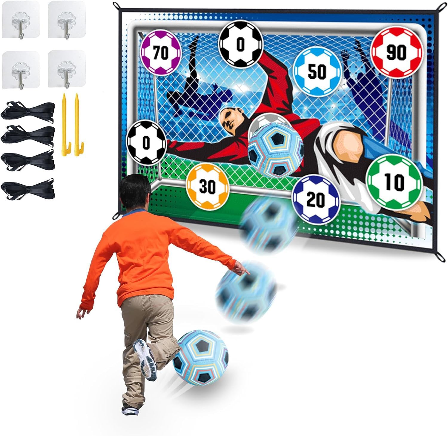 Soccer Ball Game Set for Kids, Indoor Outdoor Games for Adults and Family Kids, Outdoor Play Equipment Indoor Soccer Set, Backyard Games, Toys for Kids, Toddlers Gift for 3 4 5 6 7 8 Year Old Boy Toys