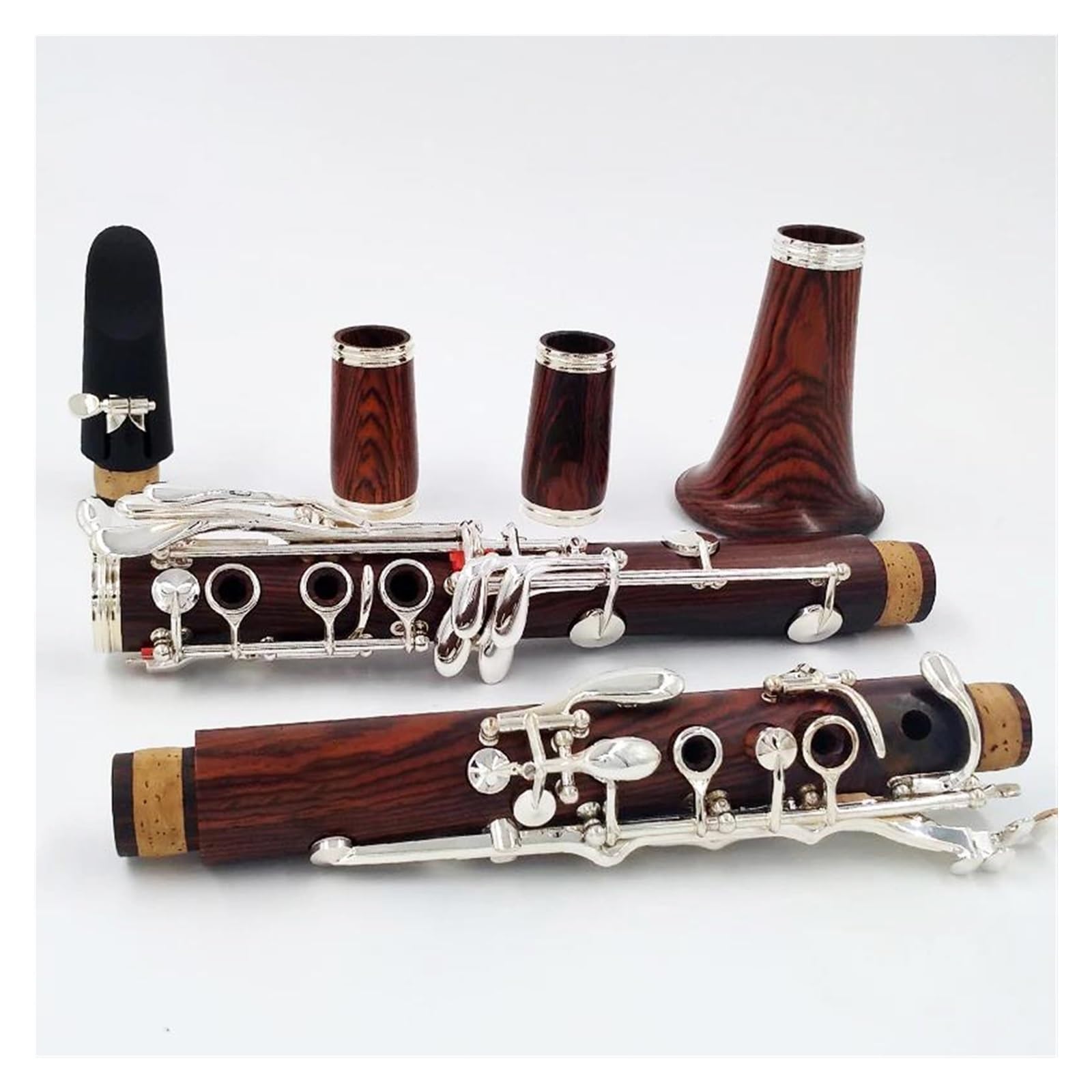 Profesjonalny klarnet Dalbergia Retusa/Cocobolo BB 18 klawiszy, posrebrzany, wykwintny klarnet z litego drewna