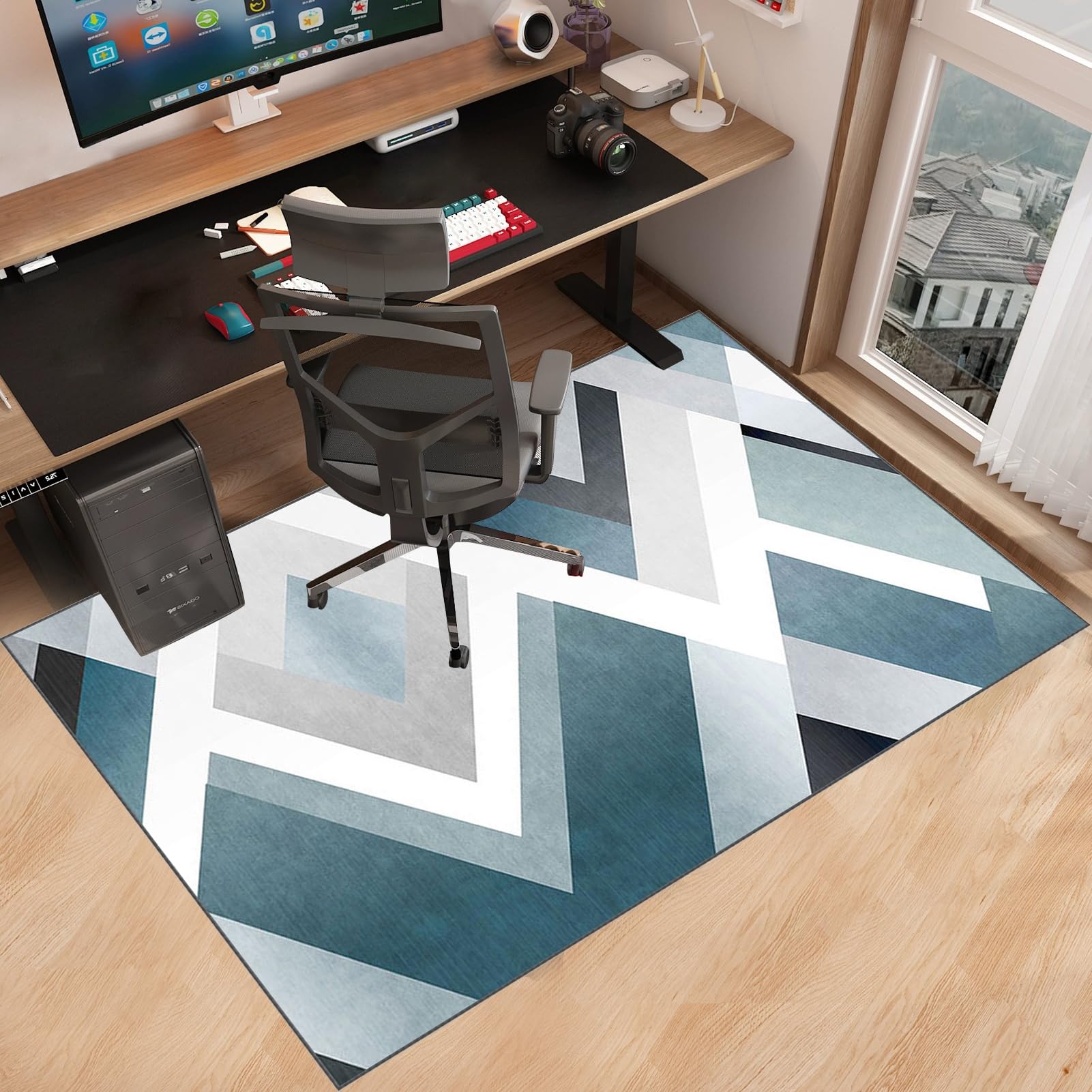 Alfombra Silla Ruedas Gaming Oficina, Alfombra Silla Escritorio, Gaming Protector de Suelo, Oficina Escritorio Gamer Alfombrilla, Alfombras para Sillas, Alfombra Suelo Gaming 80 x 120 cm