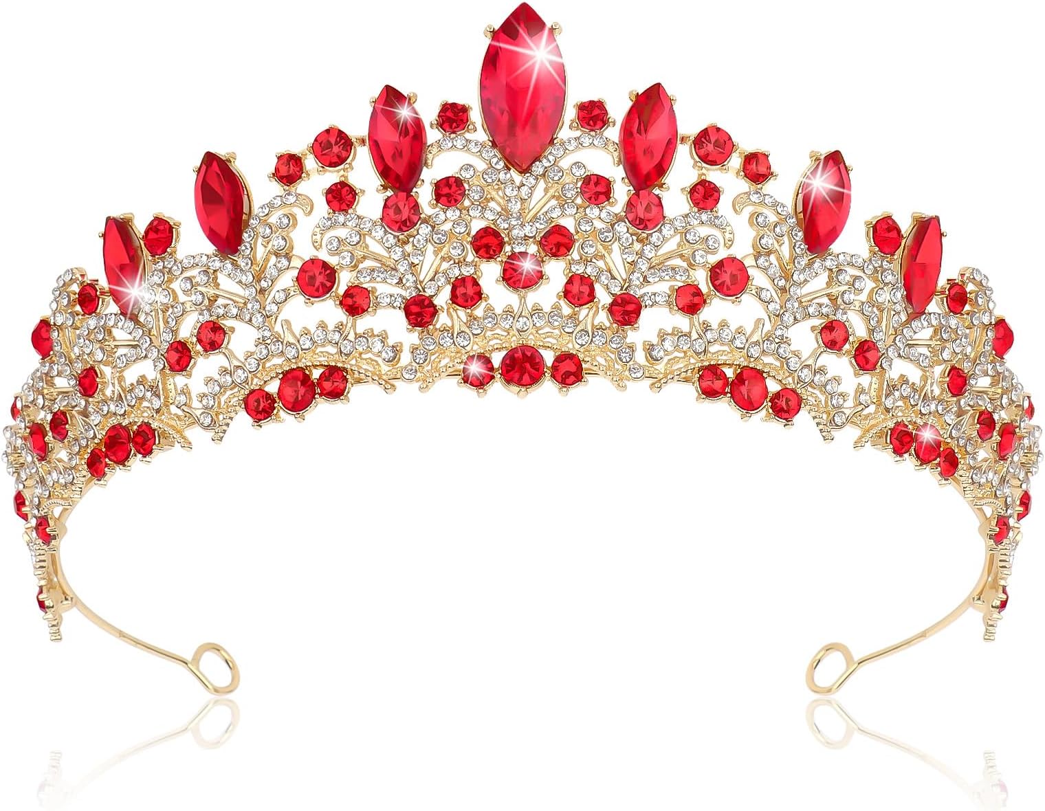 Red Crystal Tiaras for Women Girls Tiaras and Crowns for Women Tiaras for Girls Princess Crowns for Little Girls Birthday Crowns for Women Crown for Girls Bride Crown for Prom Halloween Costumes