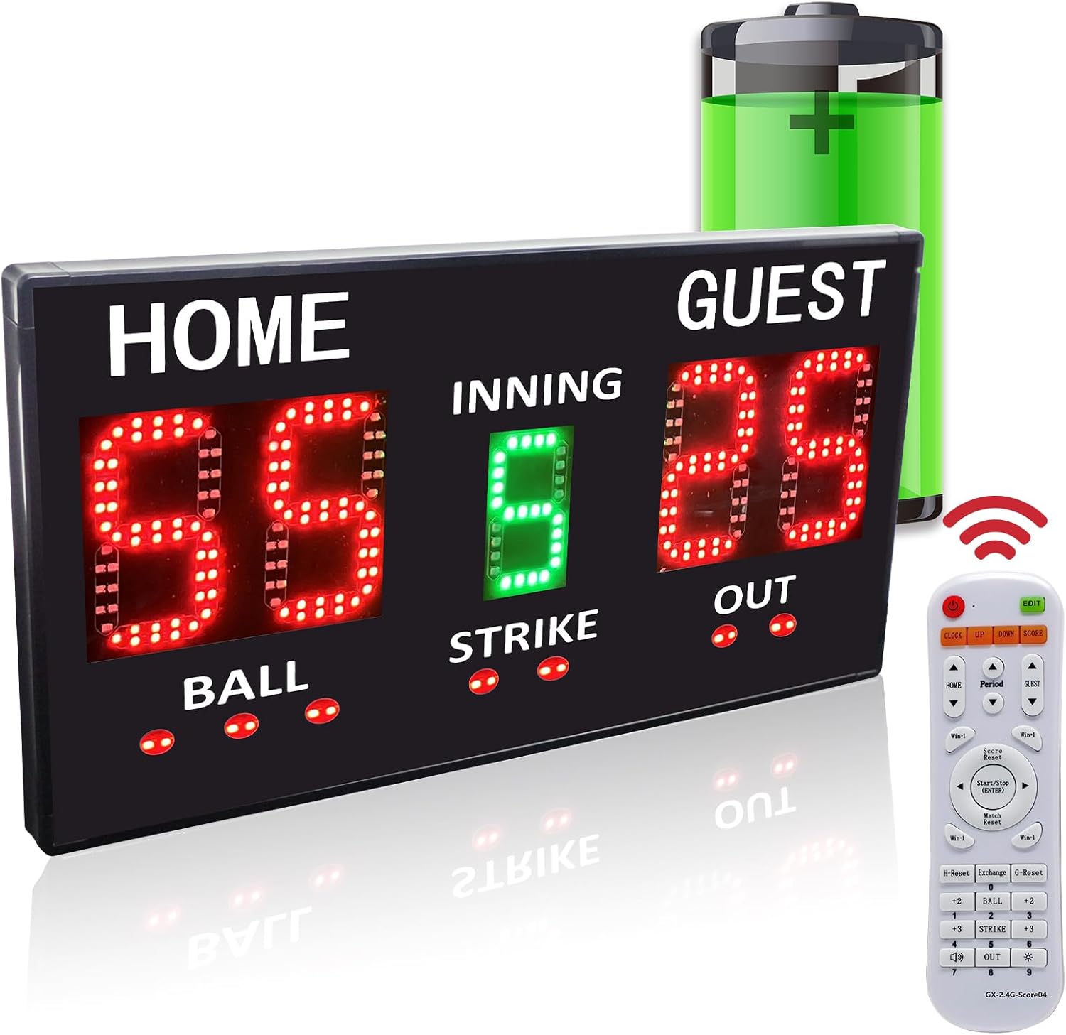 YZ LED Portable Baseball Scoreboard for Fence, HighLight