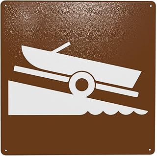 Boat Ramp Warning Signs, Security Metal Sign, Wall Decor for Business Office Yard Street Road Home Caution Personal Custom 12 x 12 Inch