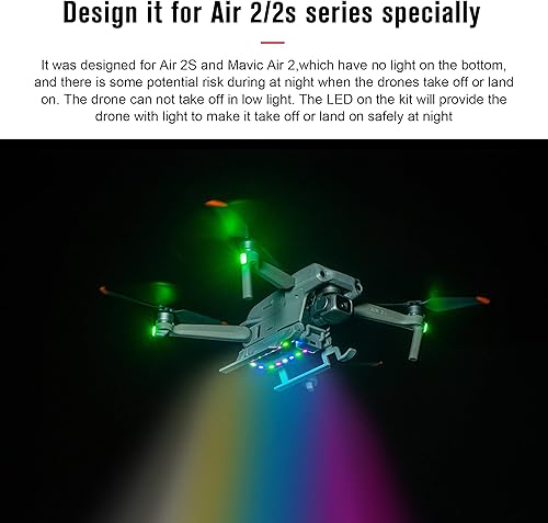 Miniatura 6 de Colorido tren de aterrizaje para DJI Air 2SMavic Air 2 plegable tren de aterrizaje con luces LED flash para DJI Air 2SMavic Air 2 Drone accesorio