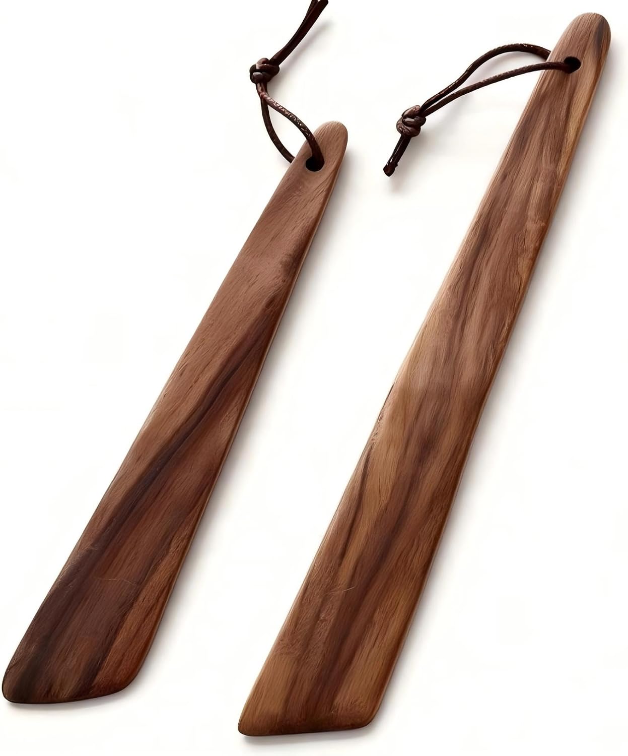 Acacia Wood Flat Spatula Set for Cooking, 12" + 10" One-Piece Narrow-Head Wooden Spatula, Non-Stick Safe Wooden Cooking Utensils, Kitchen Turner for Frying, Baking, Mixing DNWYPRI