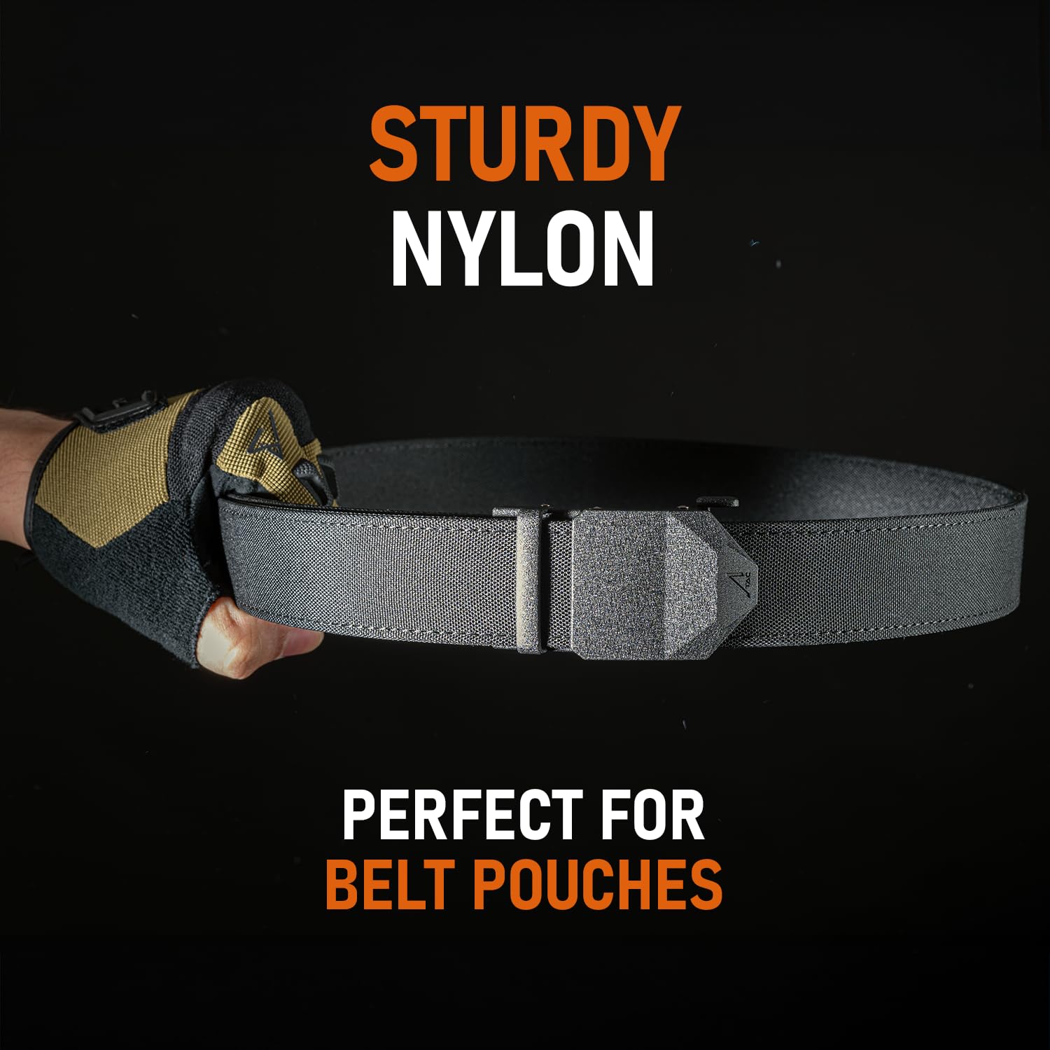 ACE Schakal Pas wojskowy dla mężczyzn - taktyczny męski pasek do spodni z szybkozłączką bez dziurek - gładki nylon - 114 cm