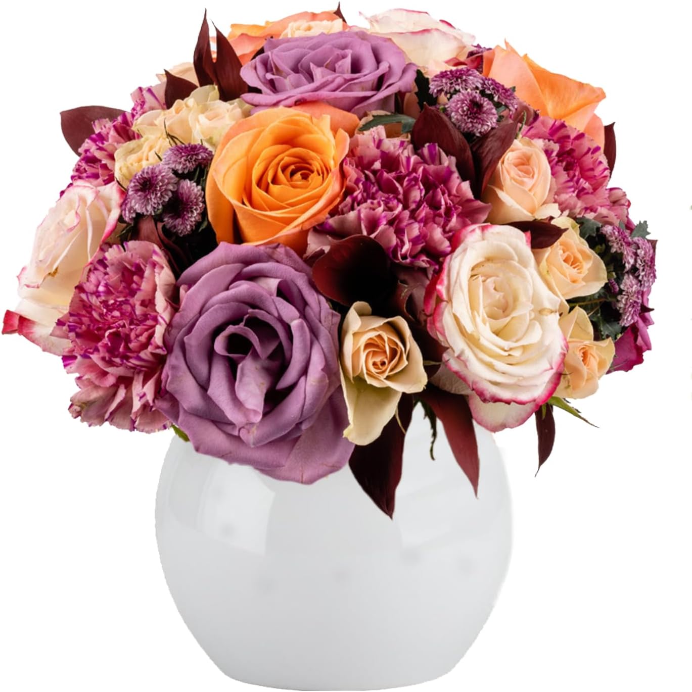 Enchanted in Opal Vase | Purple, Peach Aquabloom Easter Collection | Arabella Bouquets | Real Fresh Flowers for Delivery, Gift for Birthday, Congratulations, Anniversary, Thank You, Wedding